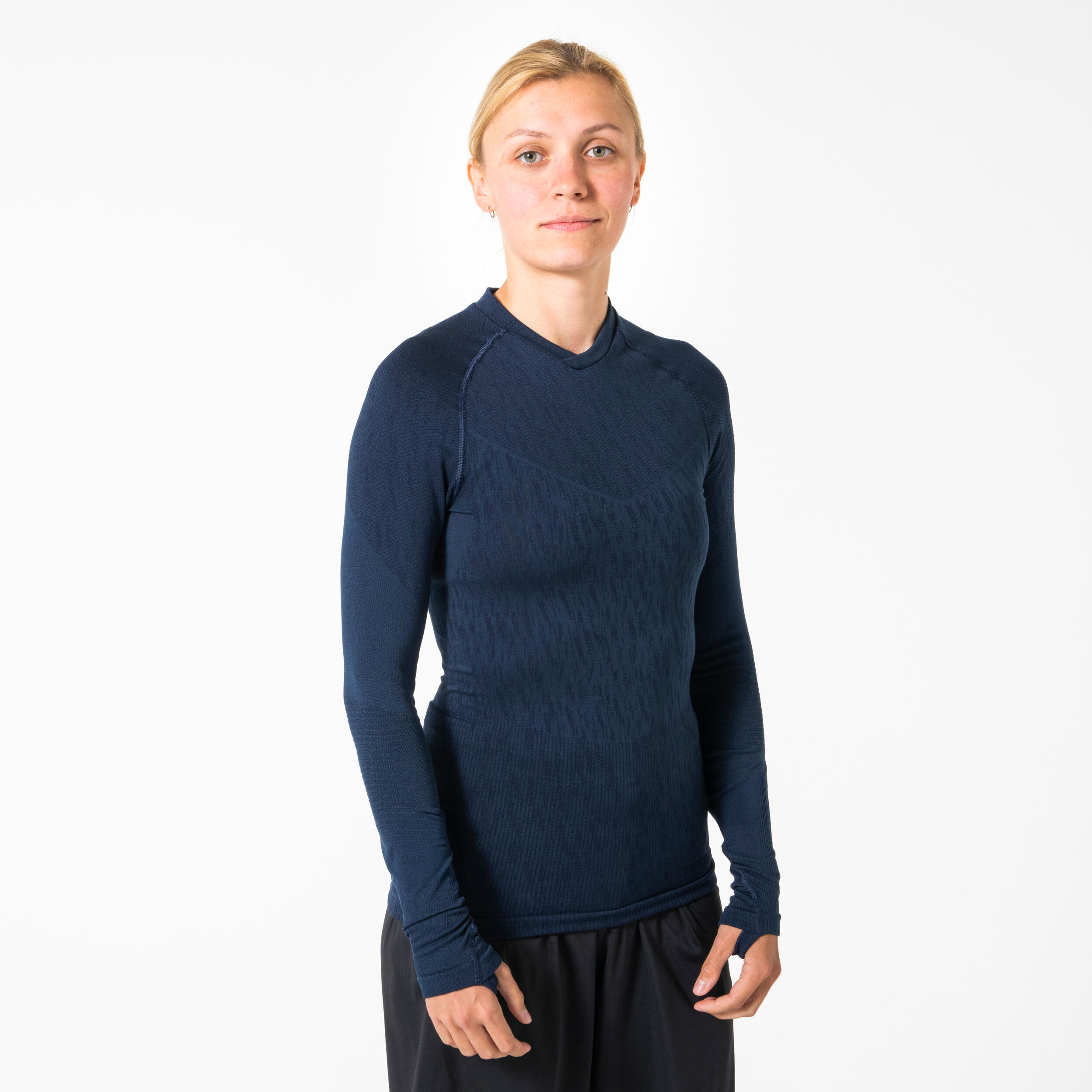KIPSTA Damen/Herren Funktionsshirt langarm seamless ‒ Keepdry marineblau
