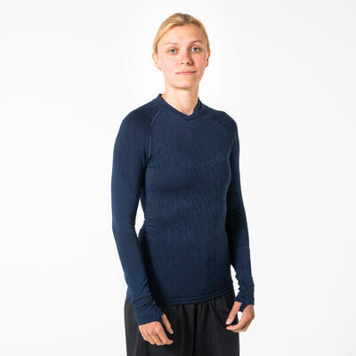 Damen/Herren Funktionsshirt langarm seamless - Keepdry grau/lila