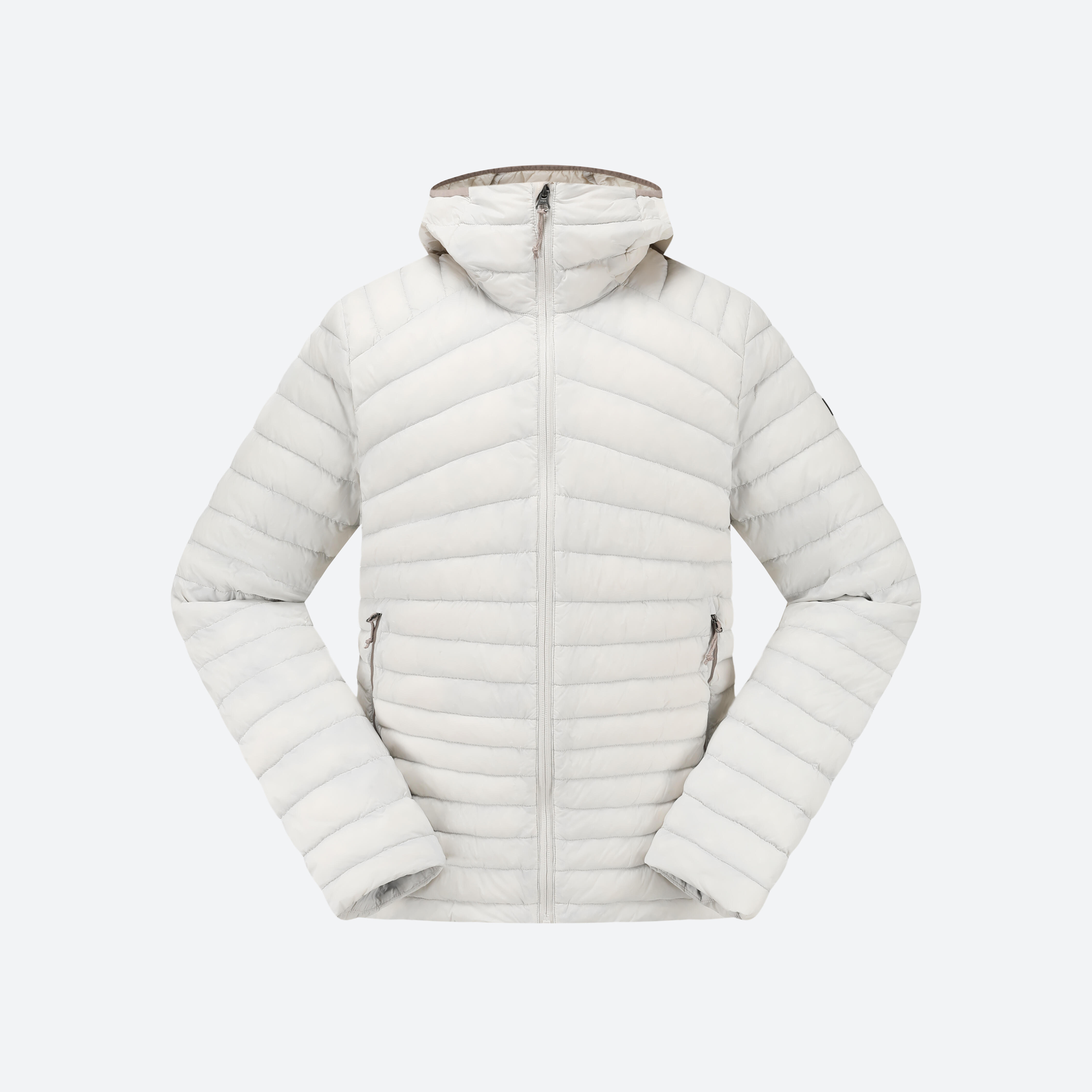 Mountain trekking hooded down jacket - MT100 CN - Pearl Beige