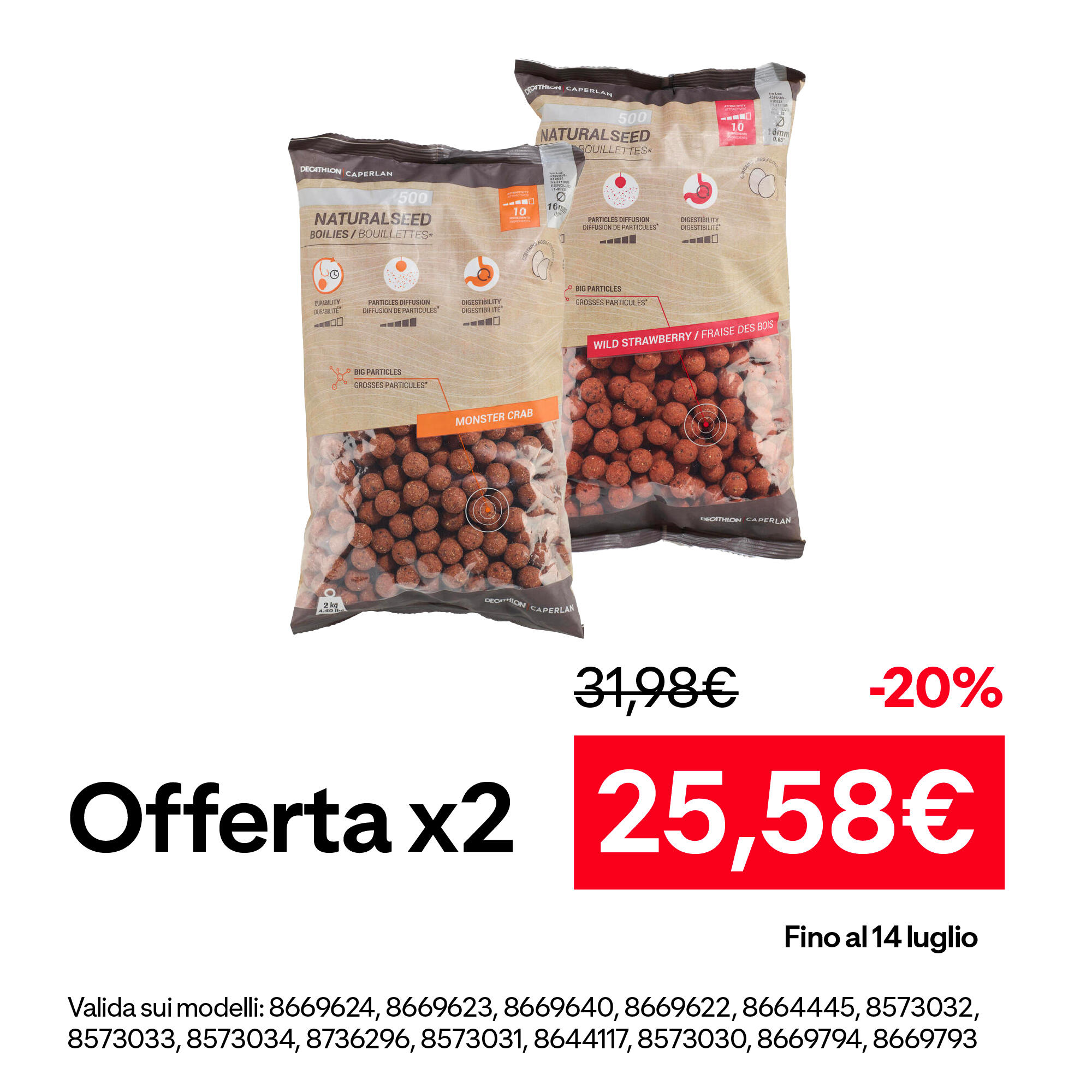 Boiles carp fishing NATURALSEED 16 mm 2 kg fragola 3/7