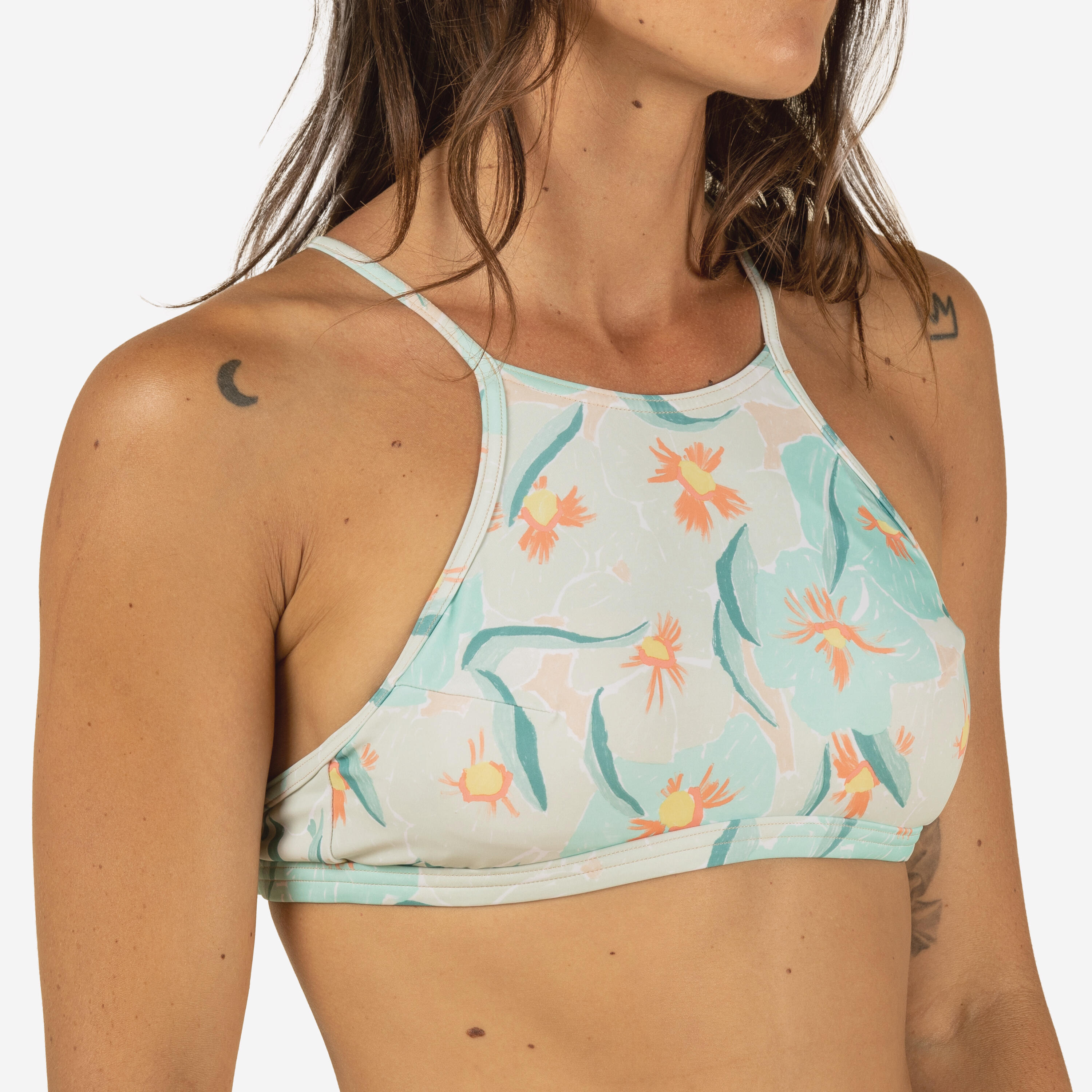 TOP DE BIKINI DE SURF MULHER COM ALMOFADAS ANDREA ANÉMONAS 3/9