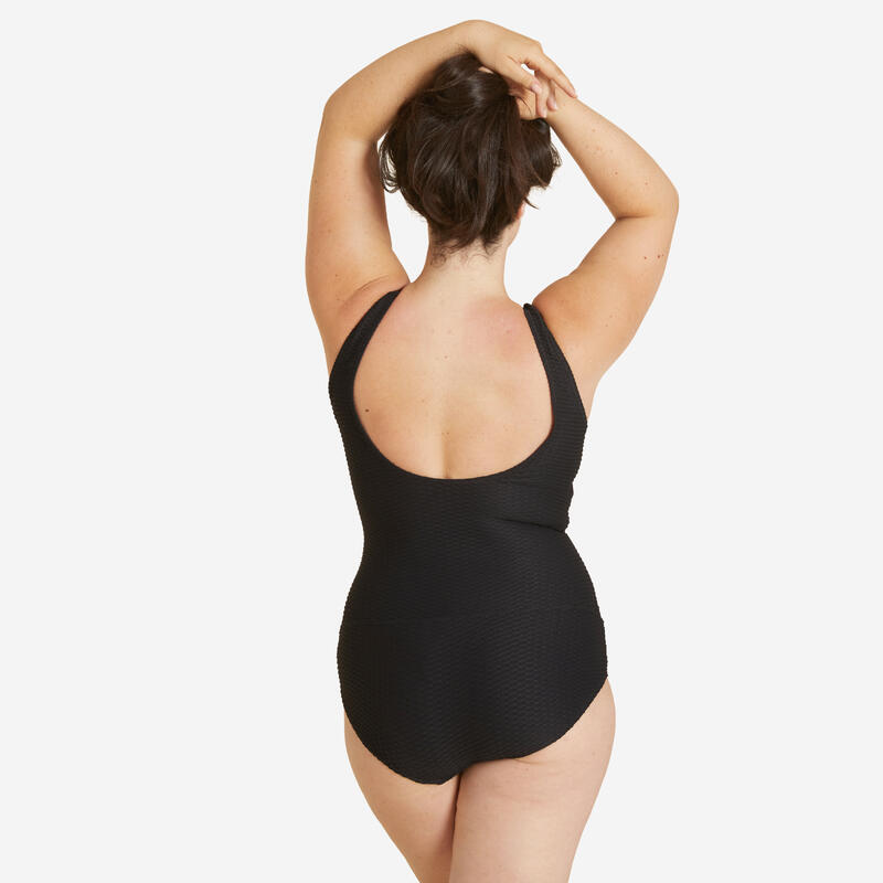 Badeanzug Damen Waffelstruktur - Kaipearl New schwarz 