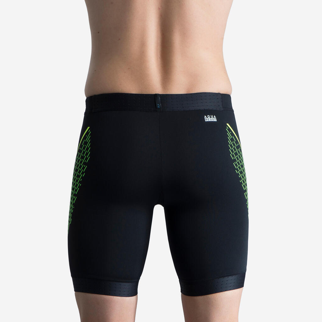Men’s swimming jammer - 500 Fiti black yellow