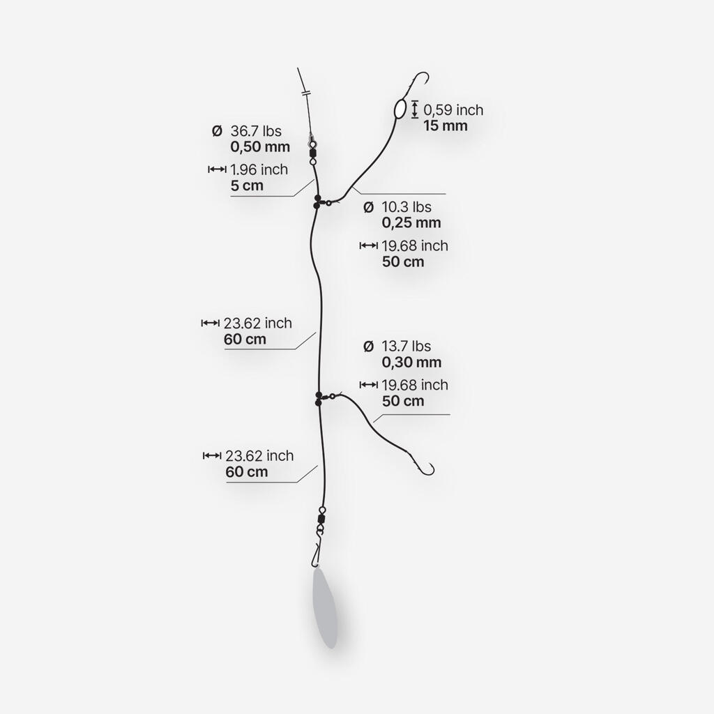 Surfcasting Fishing Line Leader SYMB LGT X2 No. 8