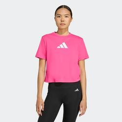 T-shirt imprimé logo femme, mauve