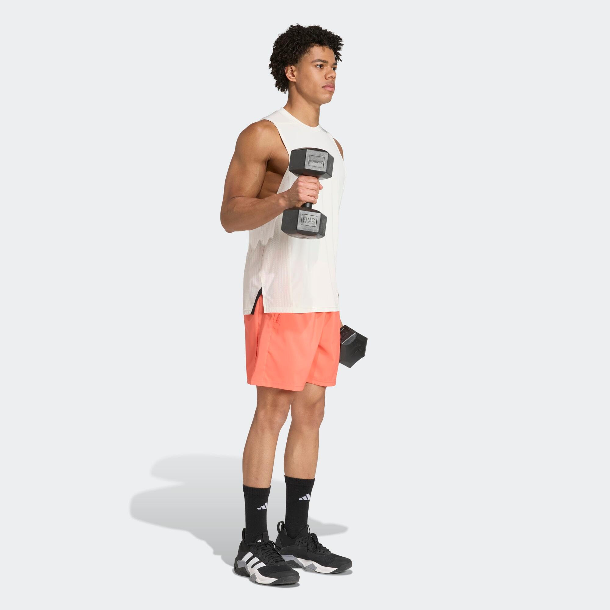 Calções de Fitness Homem Laranja 3/6