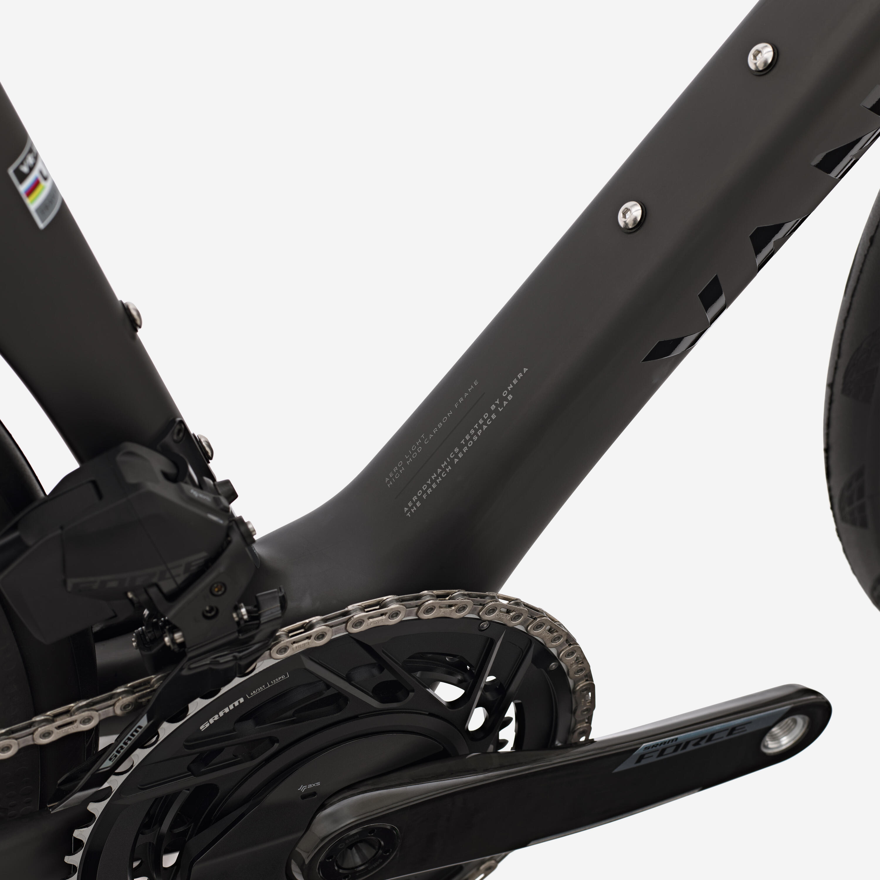Rennvelo Sram Force AXS E1 2x12V Powermeter, RCR Pro Rohgrau 9/16