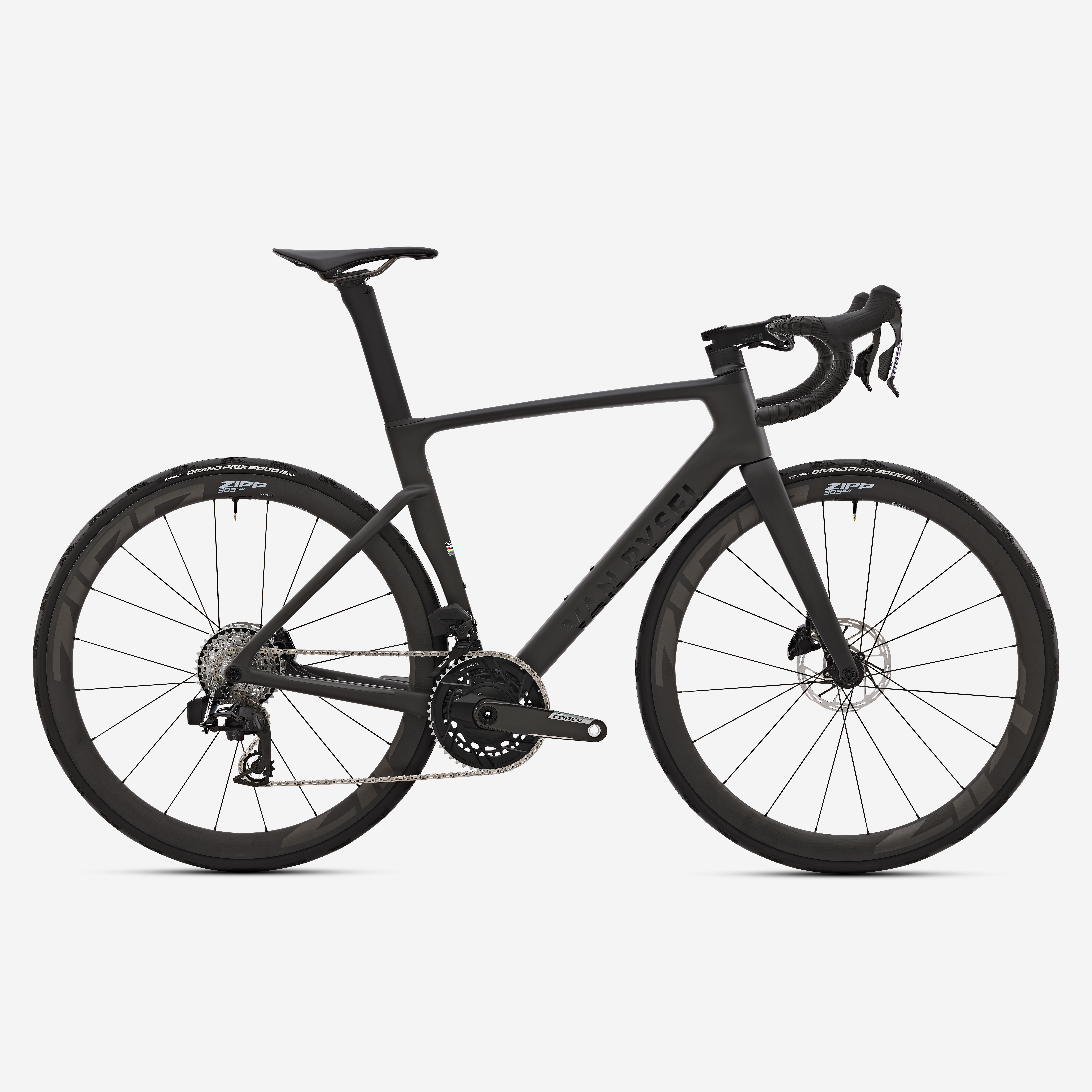 Vélo de route Sram Force AXS E1 12V capteur de puissance RCR Pro carbone brut VAN RYSEL
