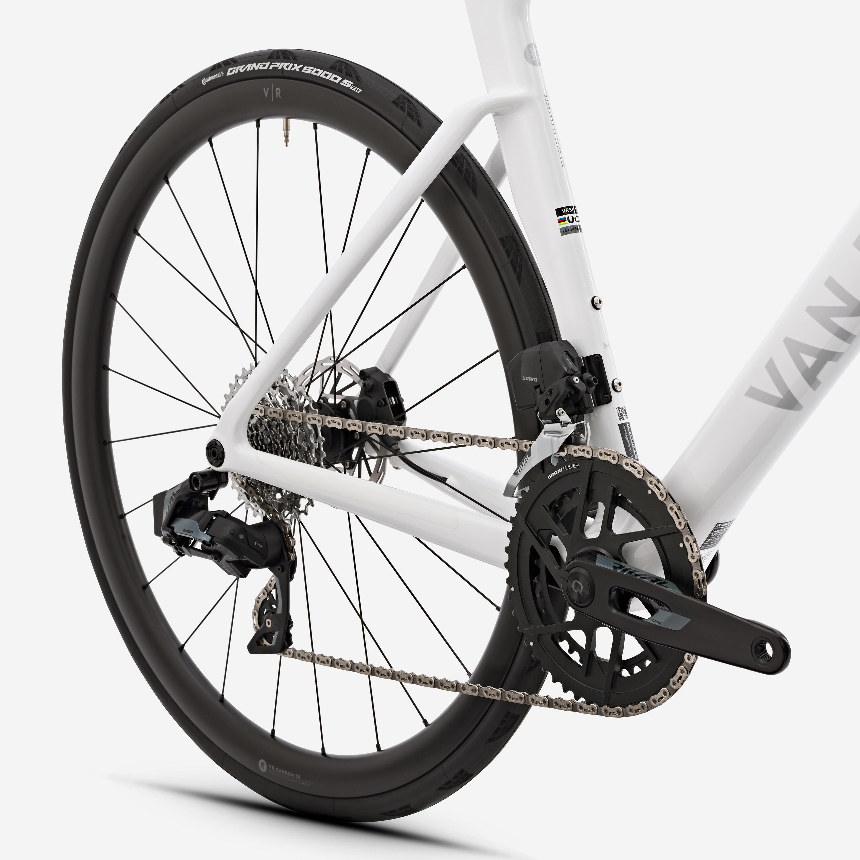 Rennrad SRAM Rival AXS E1 2x12v Leistungsmesser, RCR Weiss 5/16