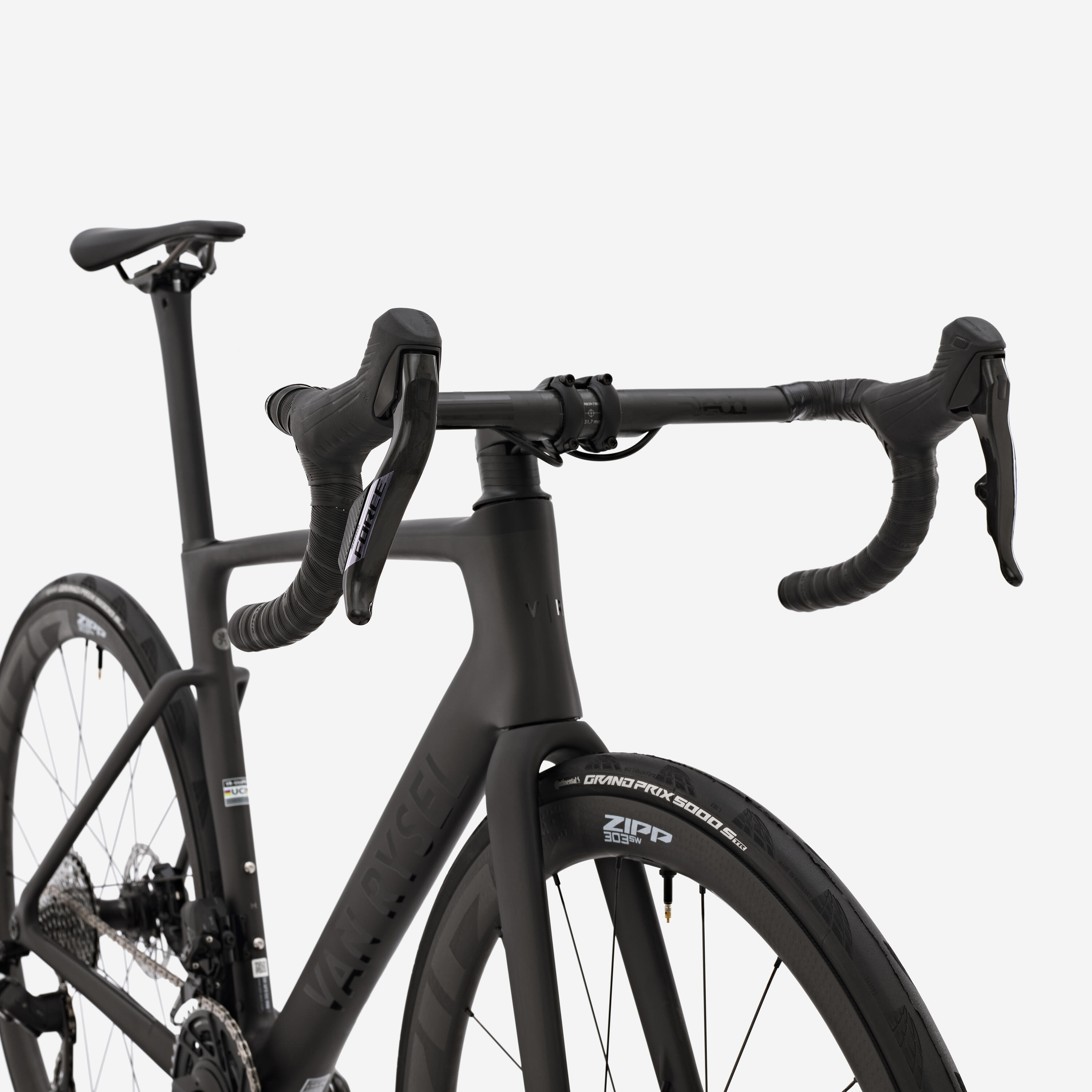 Rennvelo Sram Force AXS E1 2x12V Powermeter, RCR Pro Rohgrau 5/16