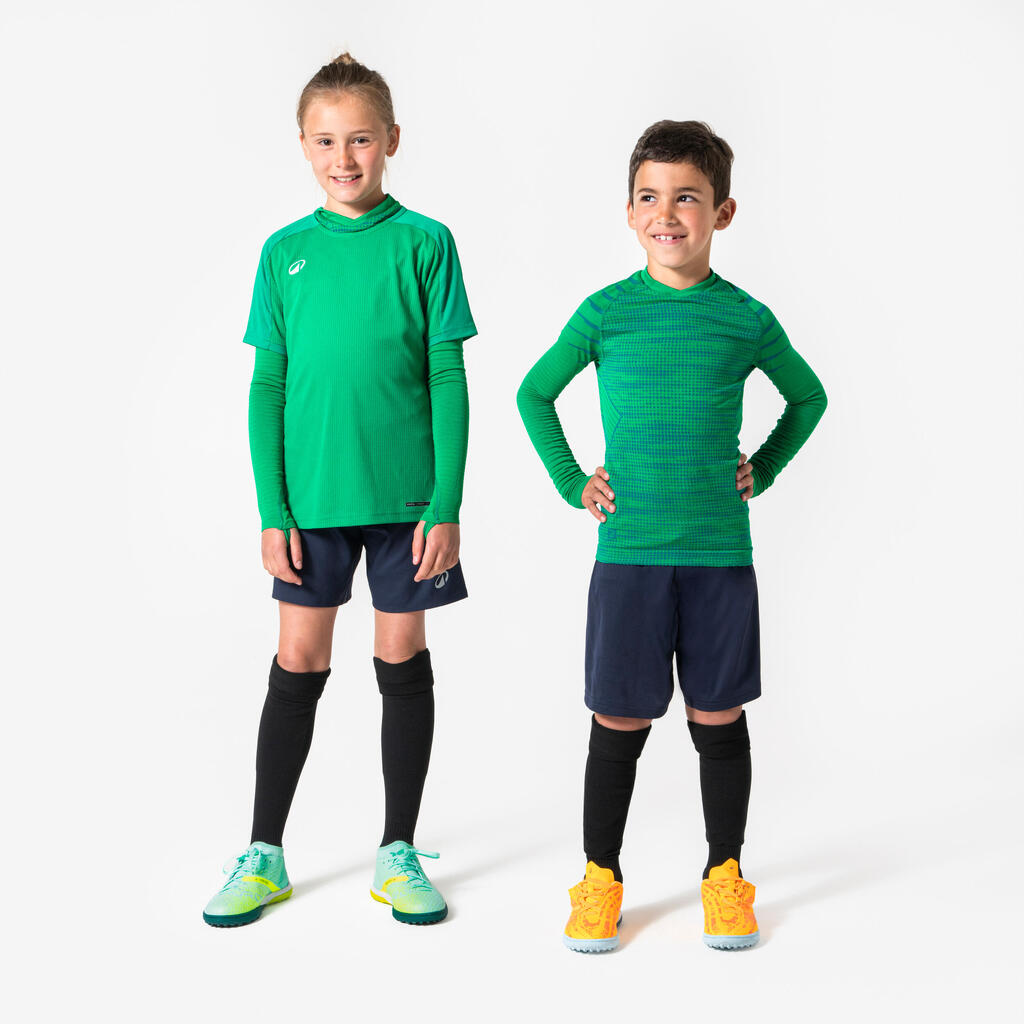 Detské futbalové tričko Keepdry 500 s dlhými rukávmi žlté