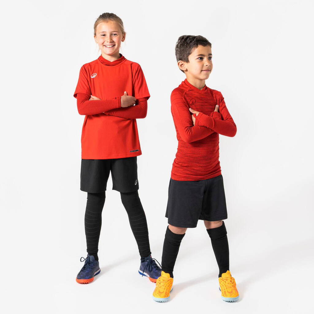 Bērnu futbola termiskais apakškrekls “Keepdry 500” ar garām piedurknēm, dzeltens