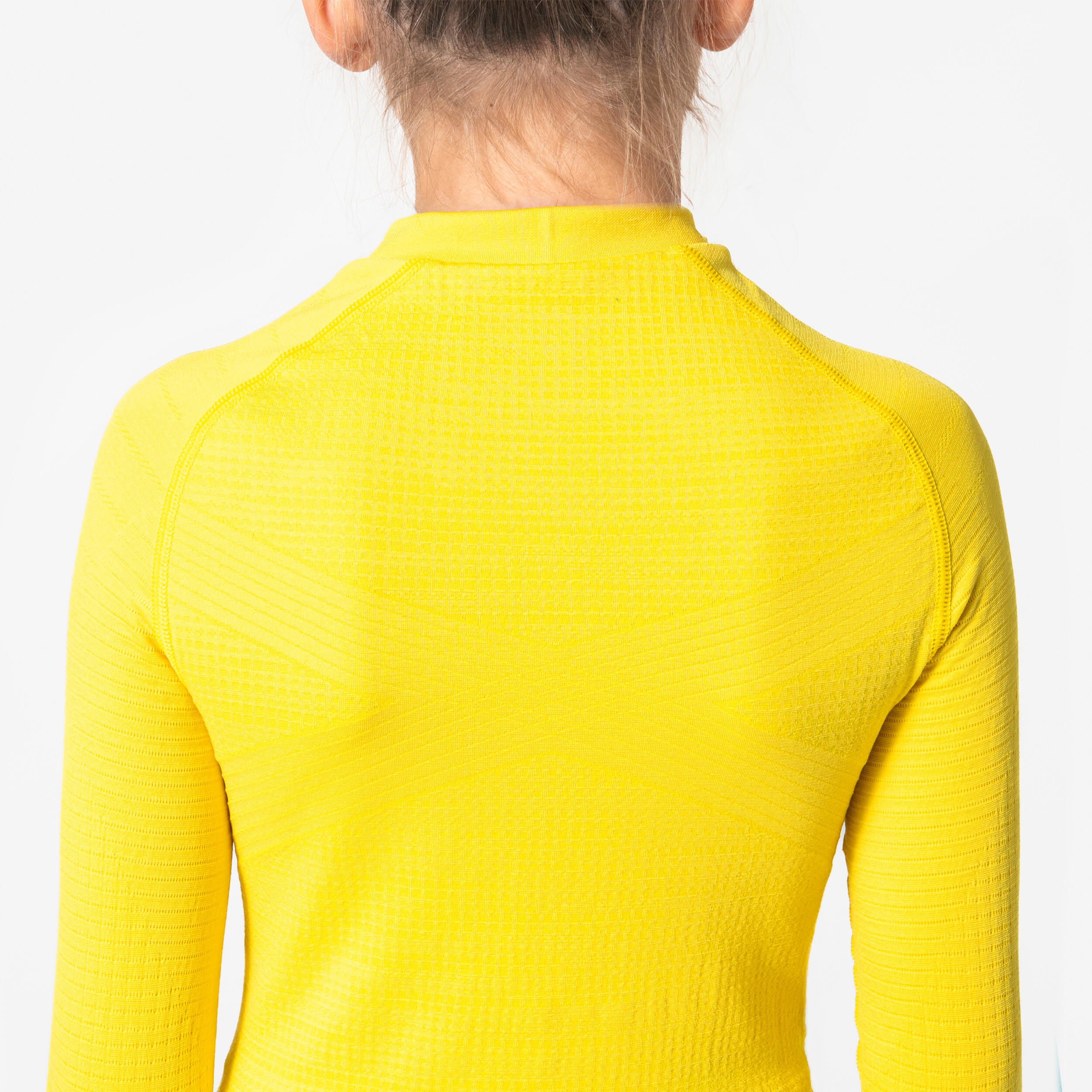 Sous-maillot de foot thermique seamless manches longues enfant, Keepdry jaune 6/11