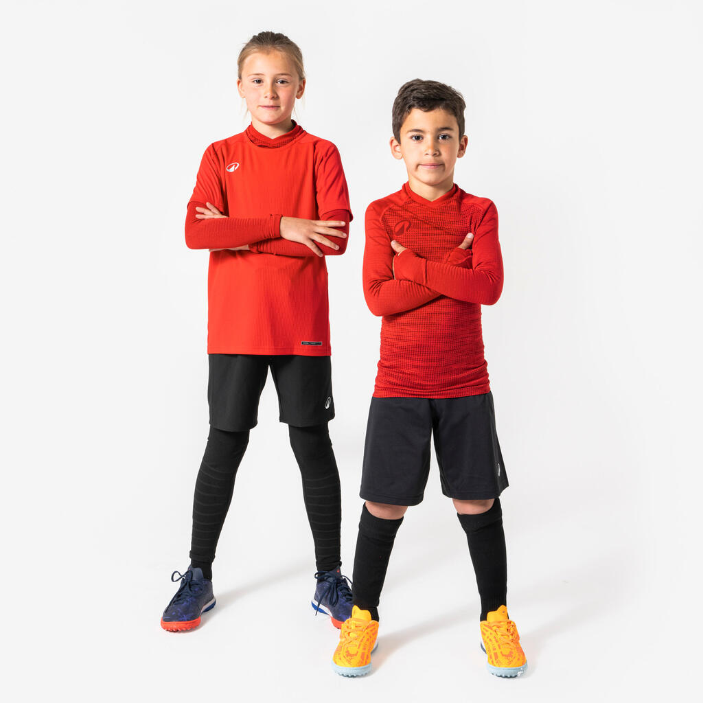 Bērnu futbola termiskais apakškrekls “Keepdry 500” ar garām piedurknēm, dzeltens