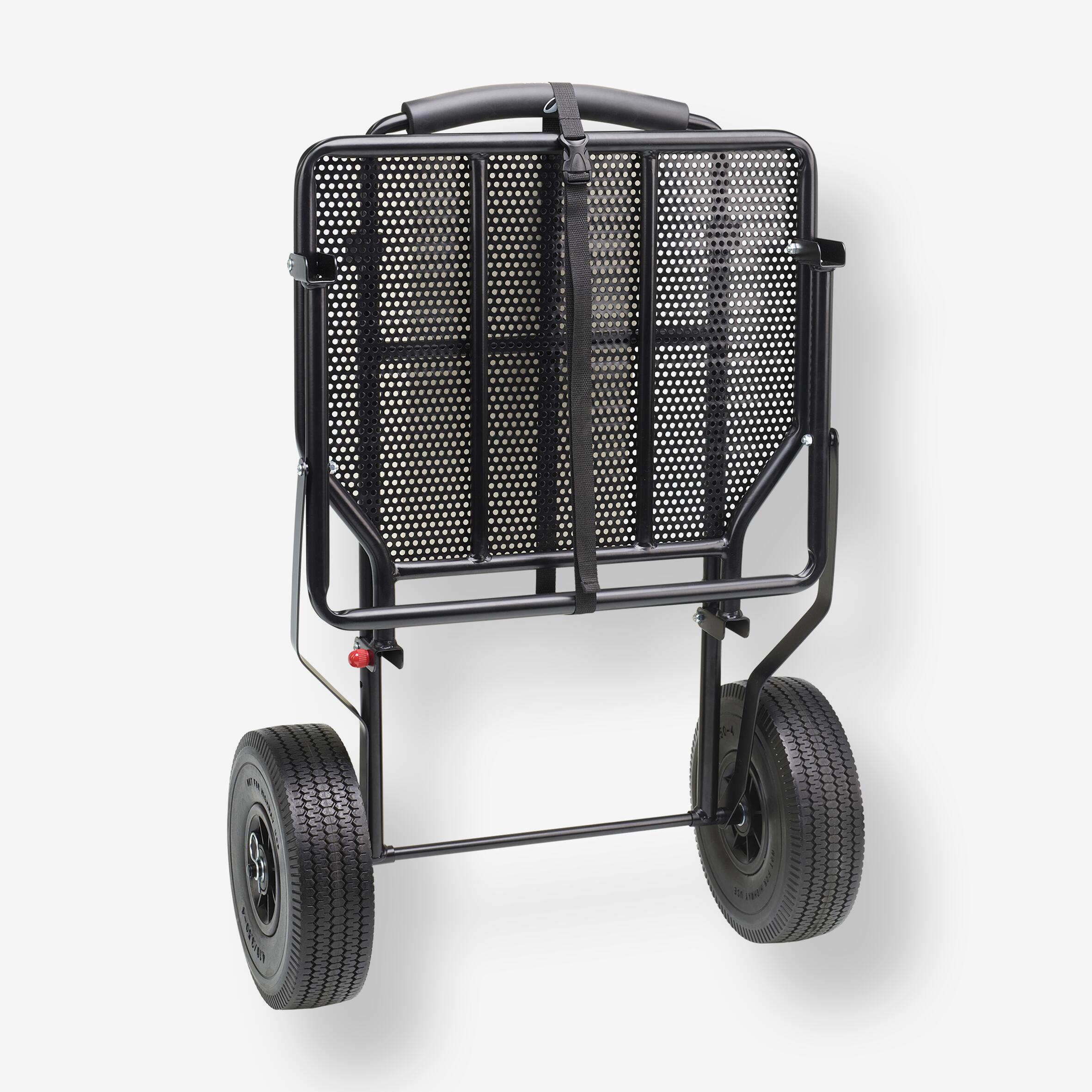 Chariot De Pêche Pour Surfcasting Et Carpfishing - Charge 55 Kg, Roues 12", Aluminium, Réglable En Hauteur