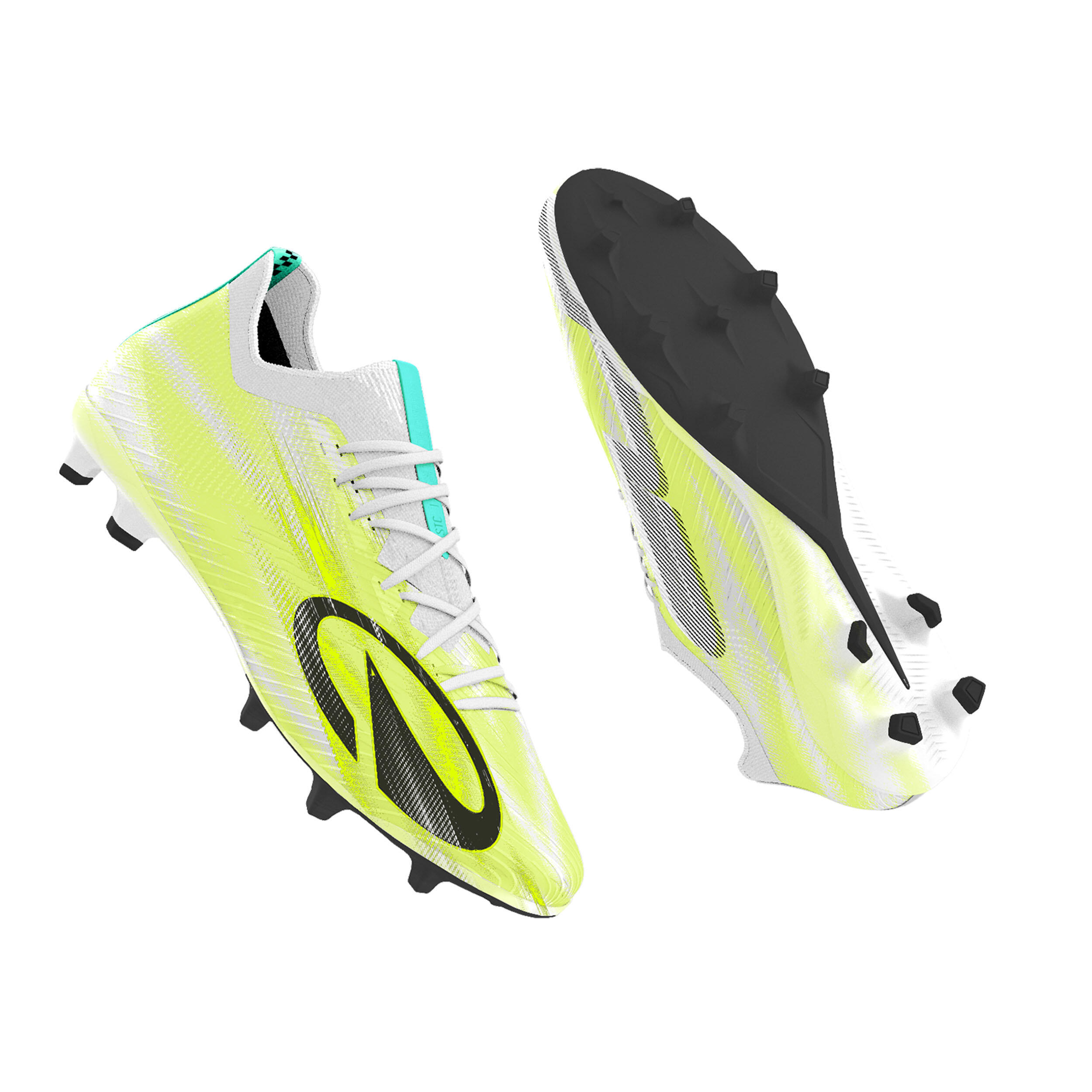 Tenis de futbol blanco con amarillo para adulto CLR 7 Elite FG 12/17