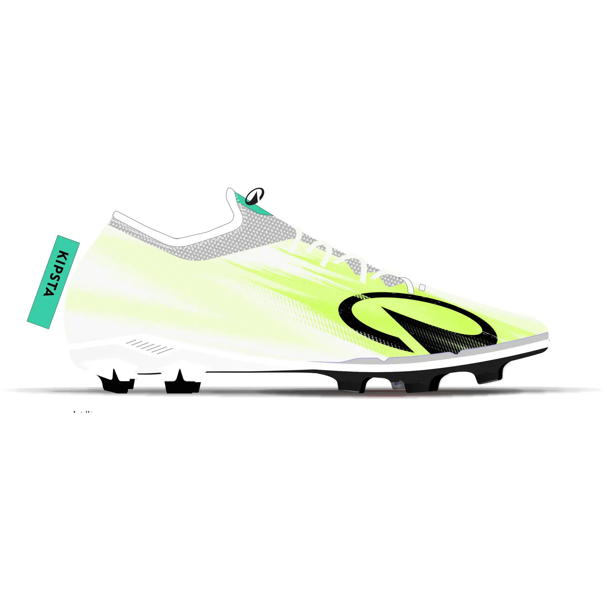 Chuteiras de futebol criança com atacadores CLR FG Branco Amarelo Meteor 11/11