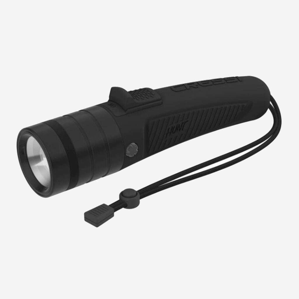 1,600 lm spearfishing and diving torch, black