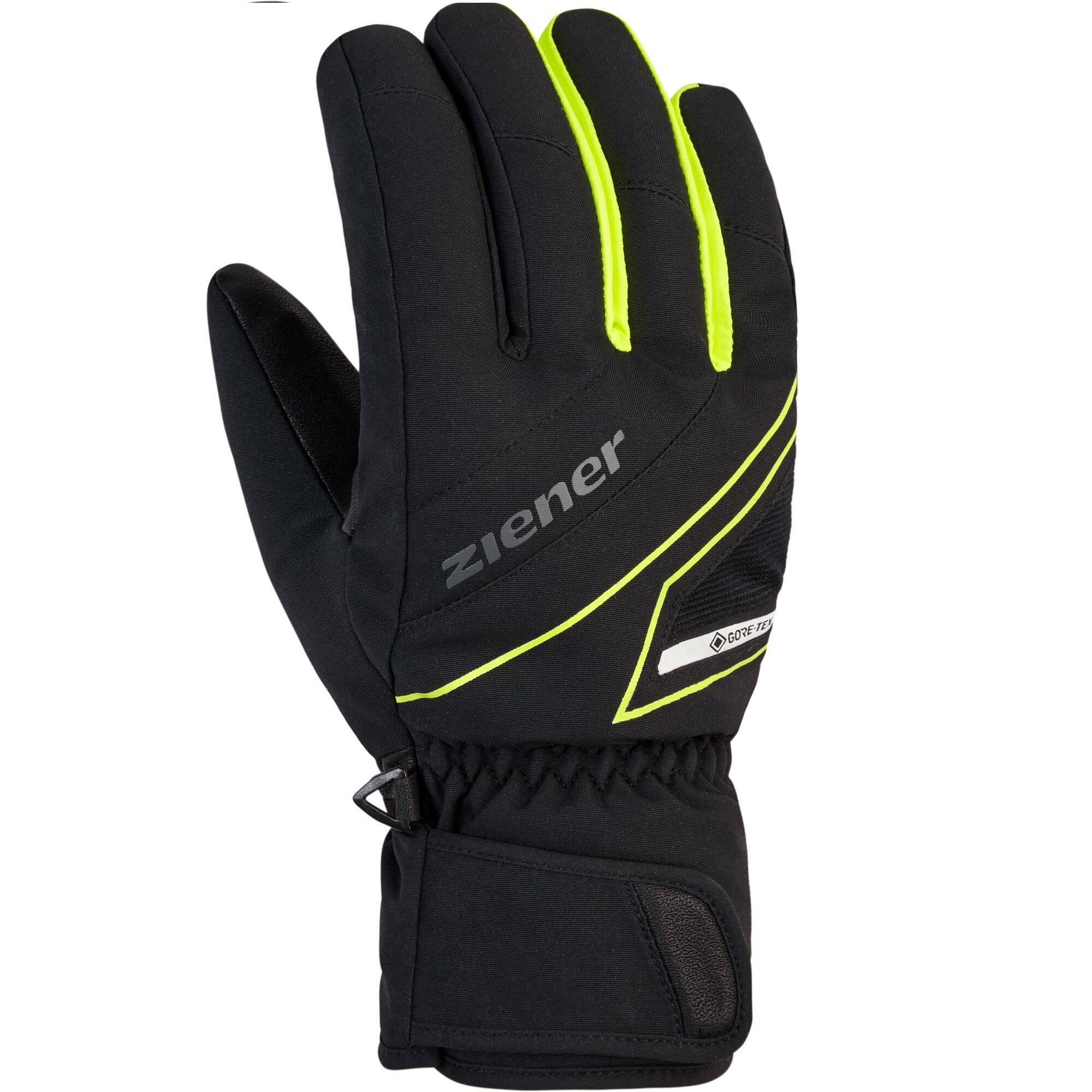 Guanti sci adulto Ziener 1734 GORE-TEX® nero e gialli 3/3