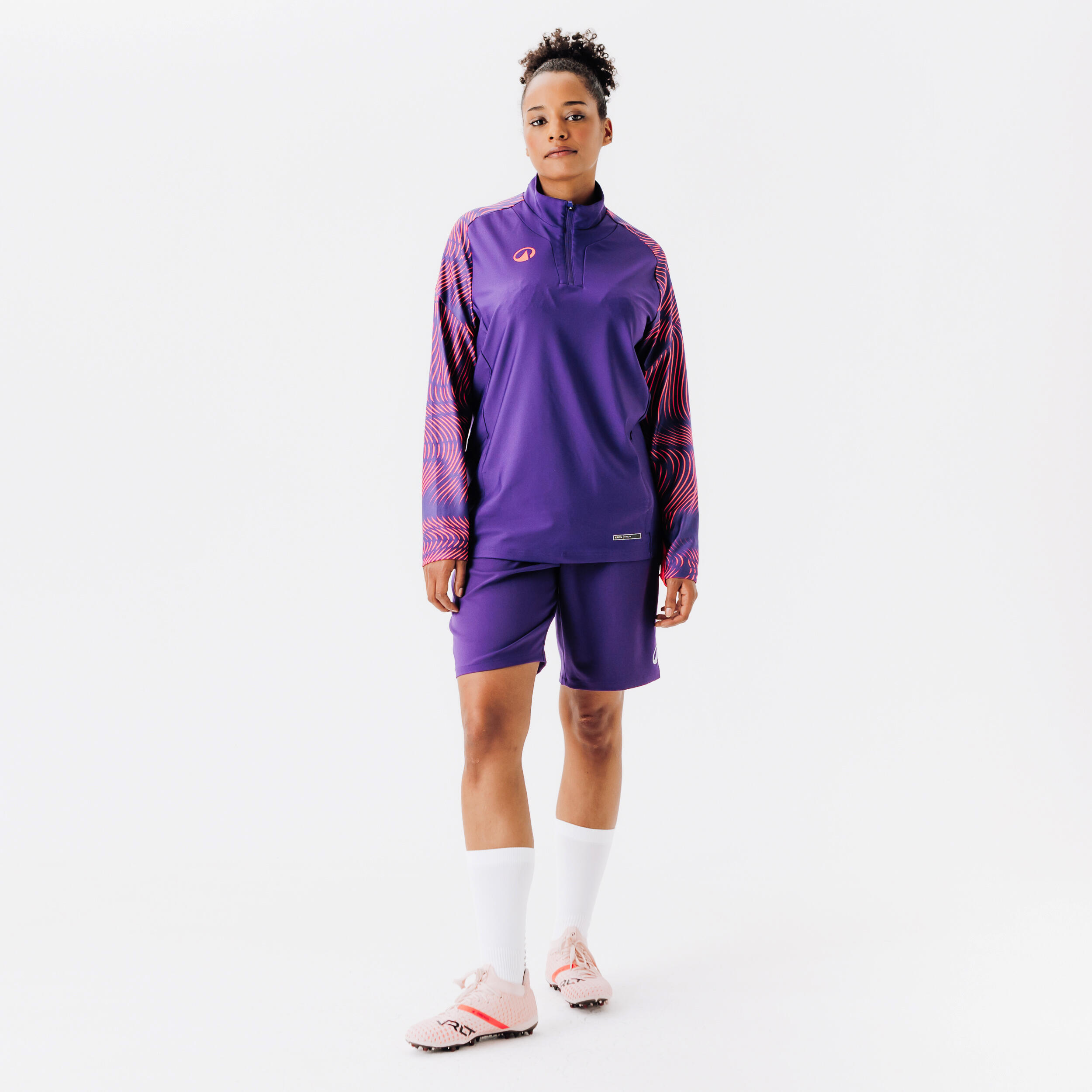 Bluza piłkarska Kipsta Viralto Wavy Club na krótki suwak 7/8