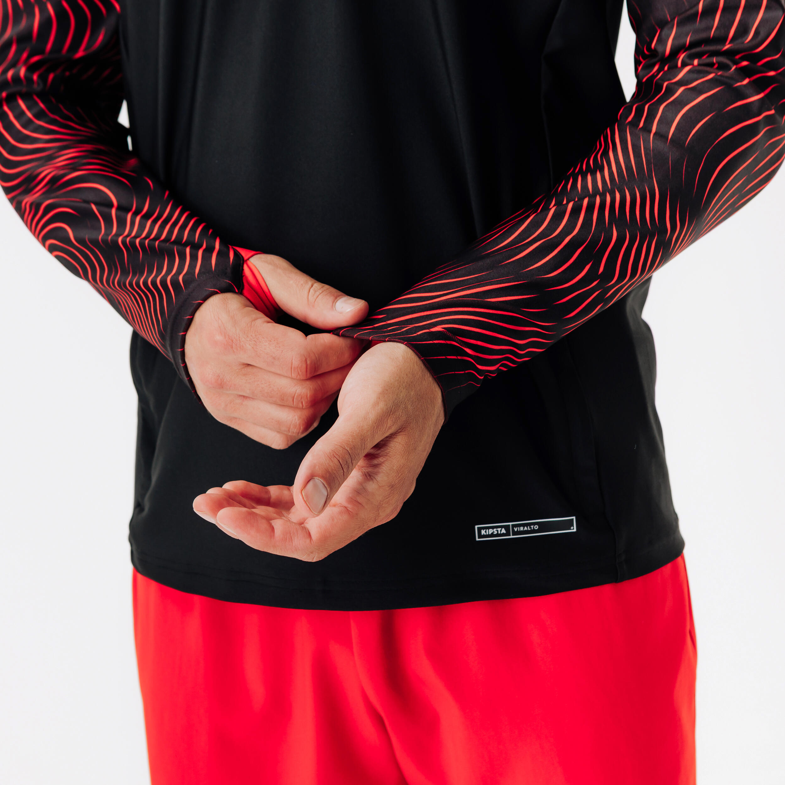1/2 zip VIRALTO WAVY club rouge et noir 5/8