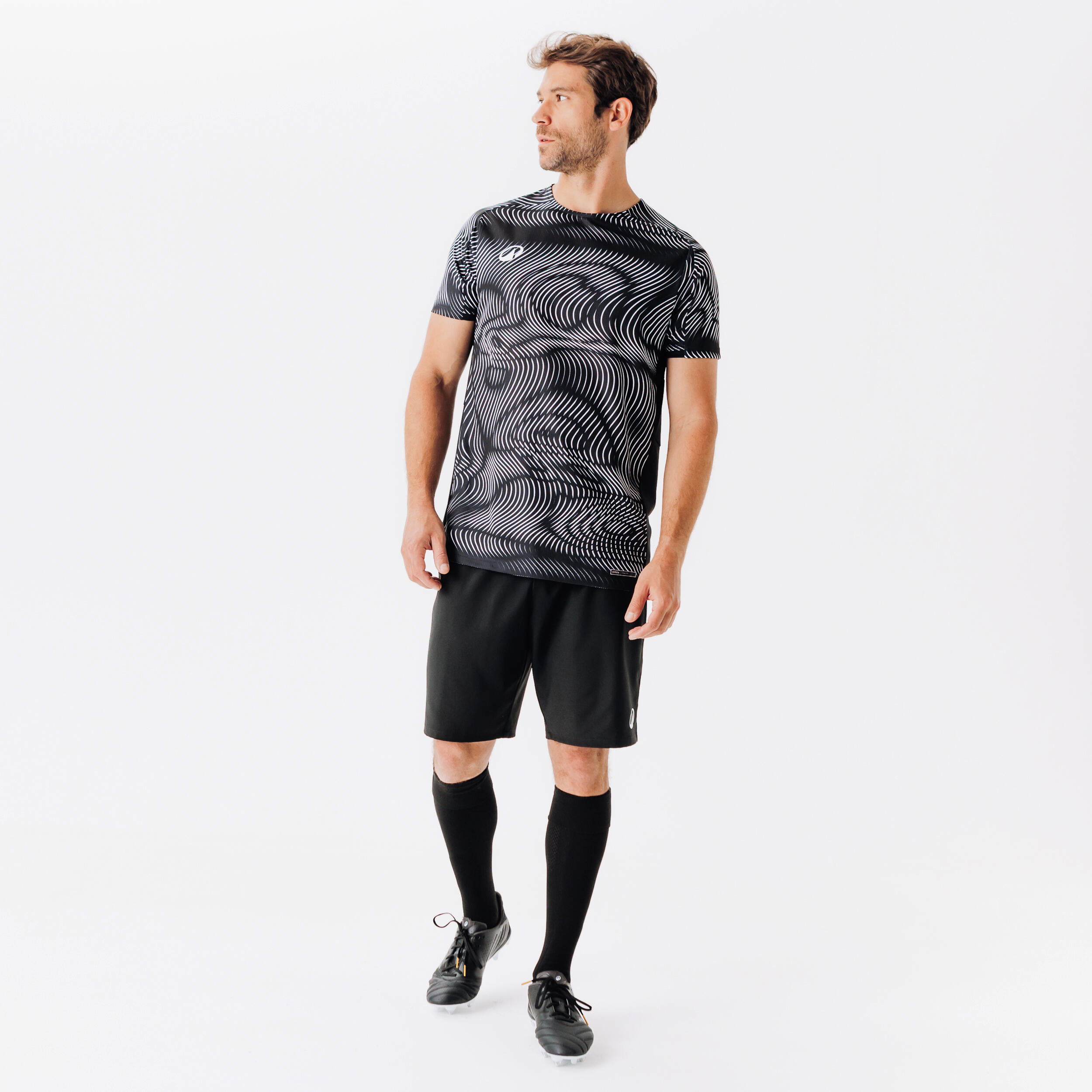 Camisola de Futebol Adulto CLUB WAVY Preto/Branco 7/7