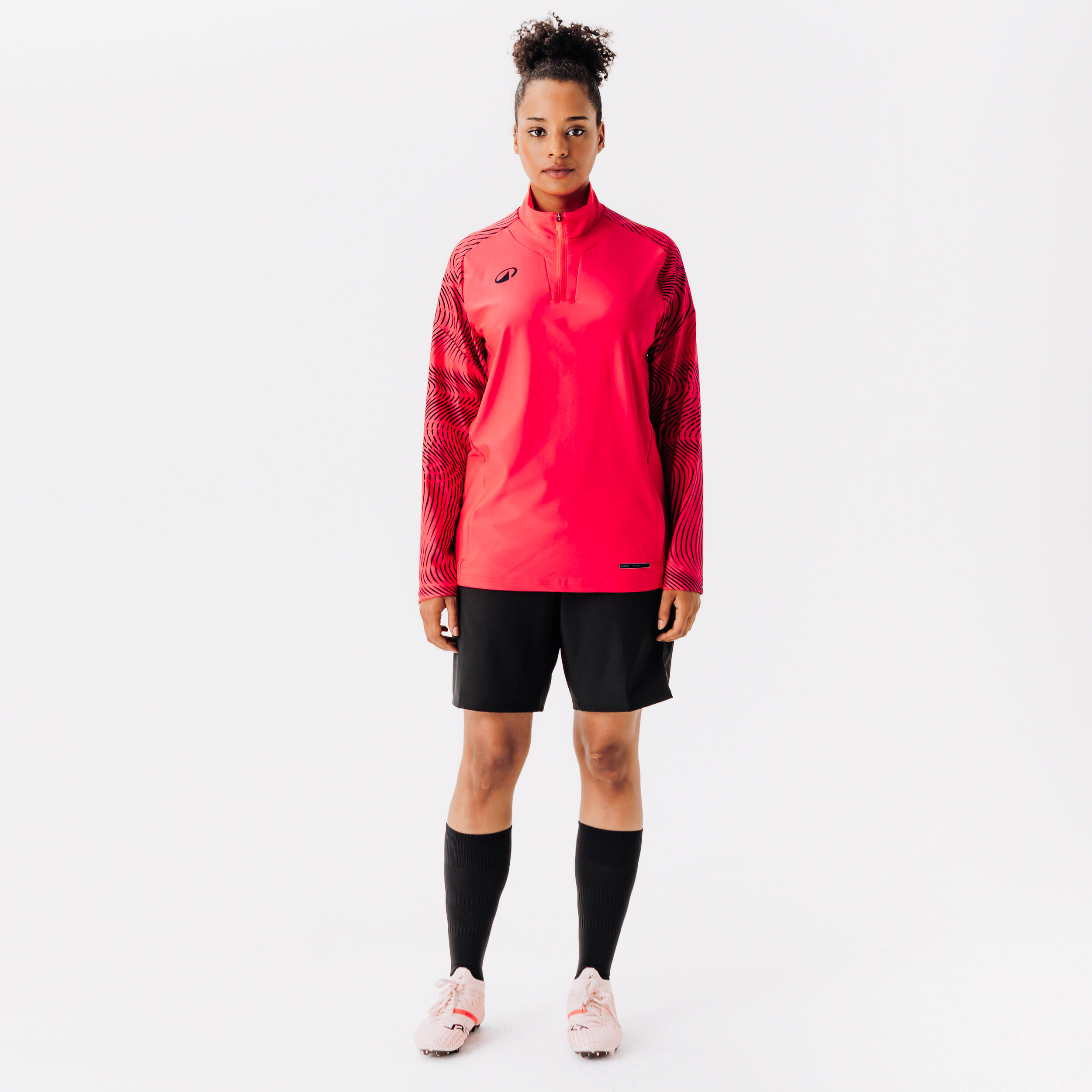 Camisola de Futebol com 1/2 Fecho VIRALTO WAVY CLUB Rosa/Preto 7/8