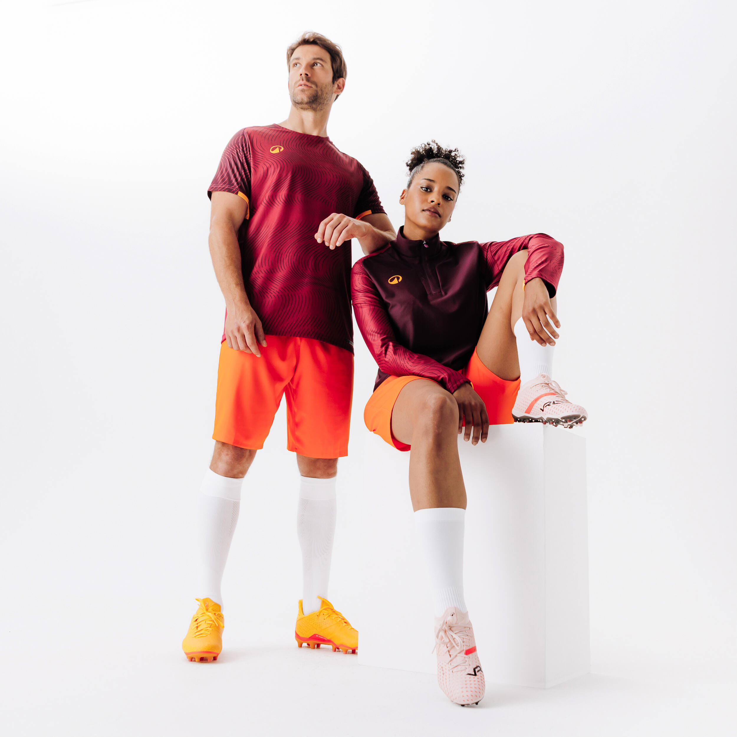 Maglia Club Wavy bordeaux-arancione 5/6