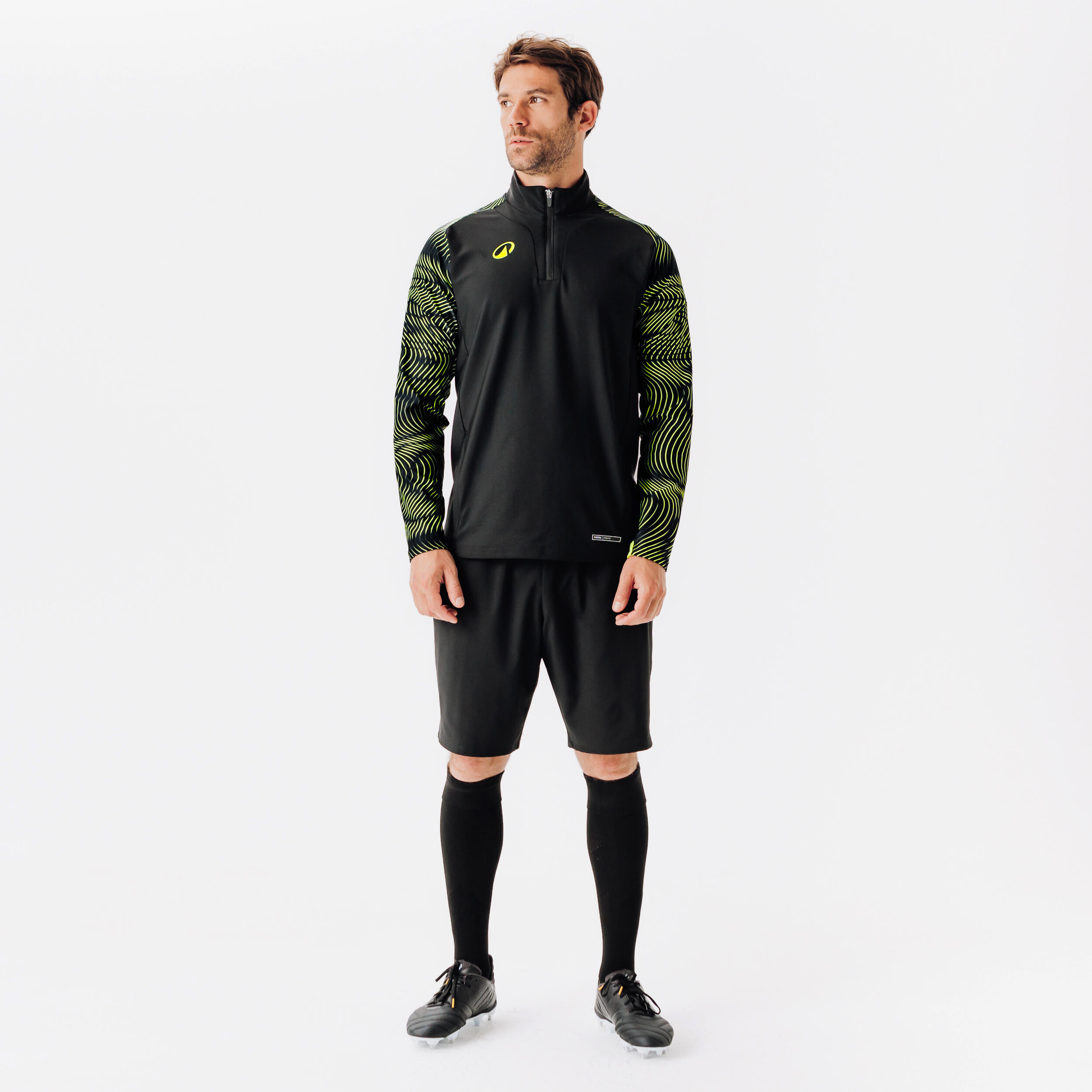 Camisola de Futebol com 1/2 Fecho VIRALTO WAVY CLUB Preto/Amarelo 8/8
