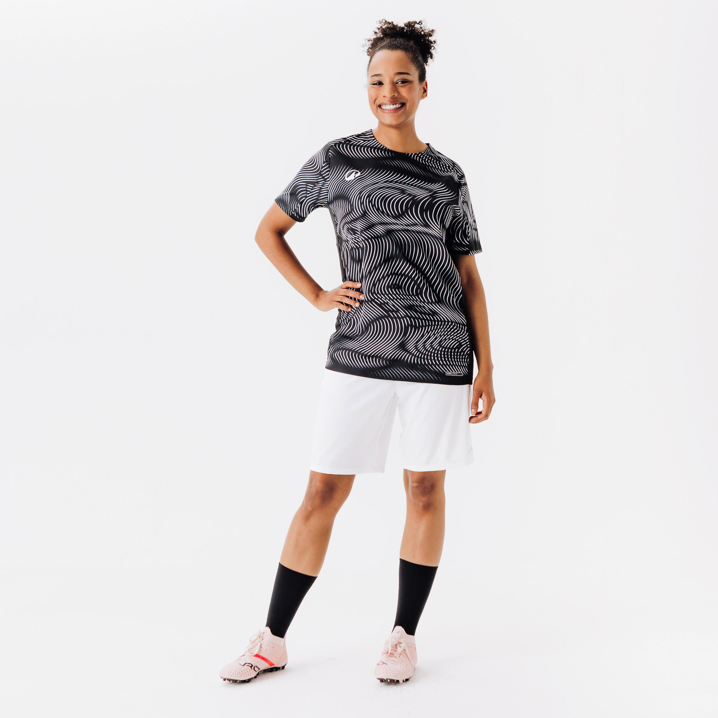 Camisola de Futebol Adulto CLUB WAVY Preto/Branco 6/7
