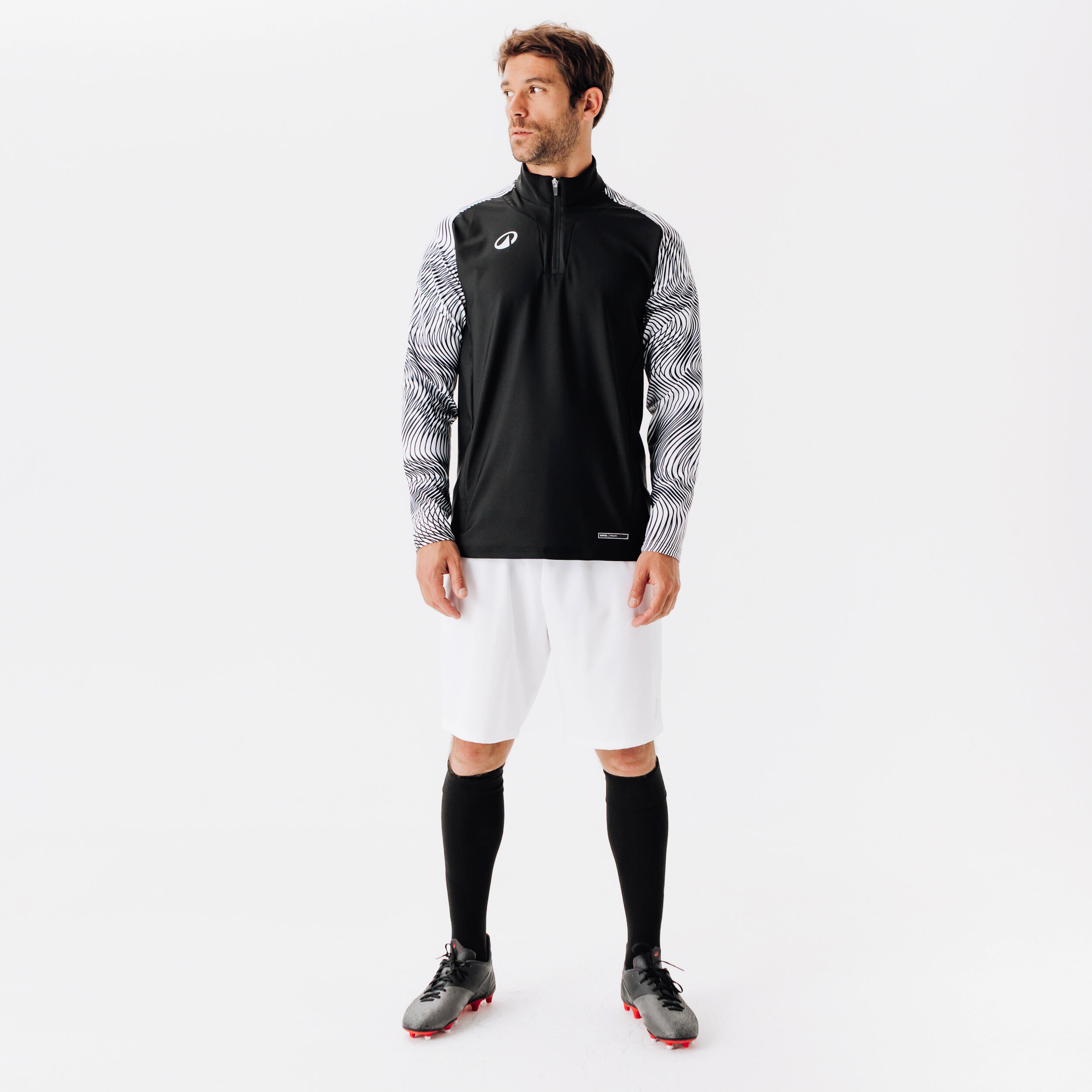Felpa 1/2 zip calcio bambini VIRALTO WAVY CLUB nero-bianco 8/8