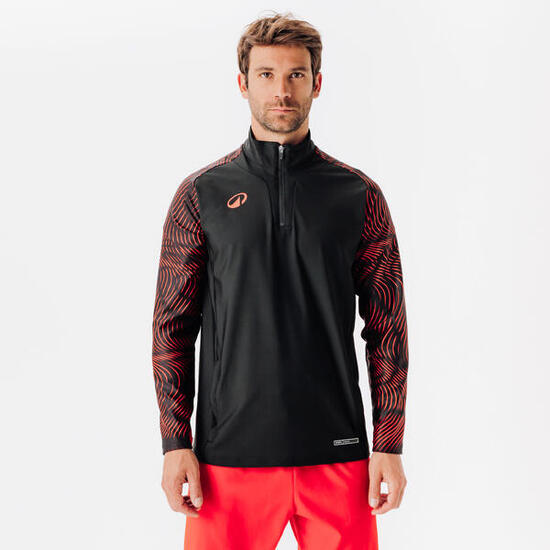 FELPA 1/2 zip CALCIO BAMBINO WAVY CLUB rosso-nero