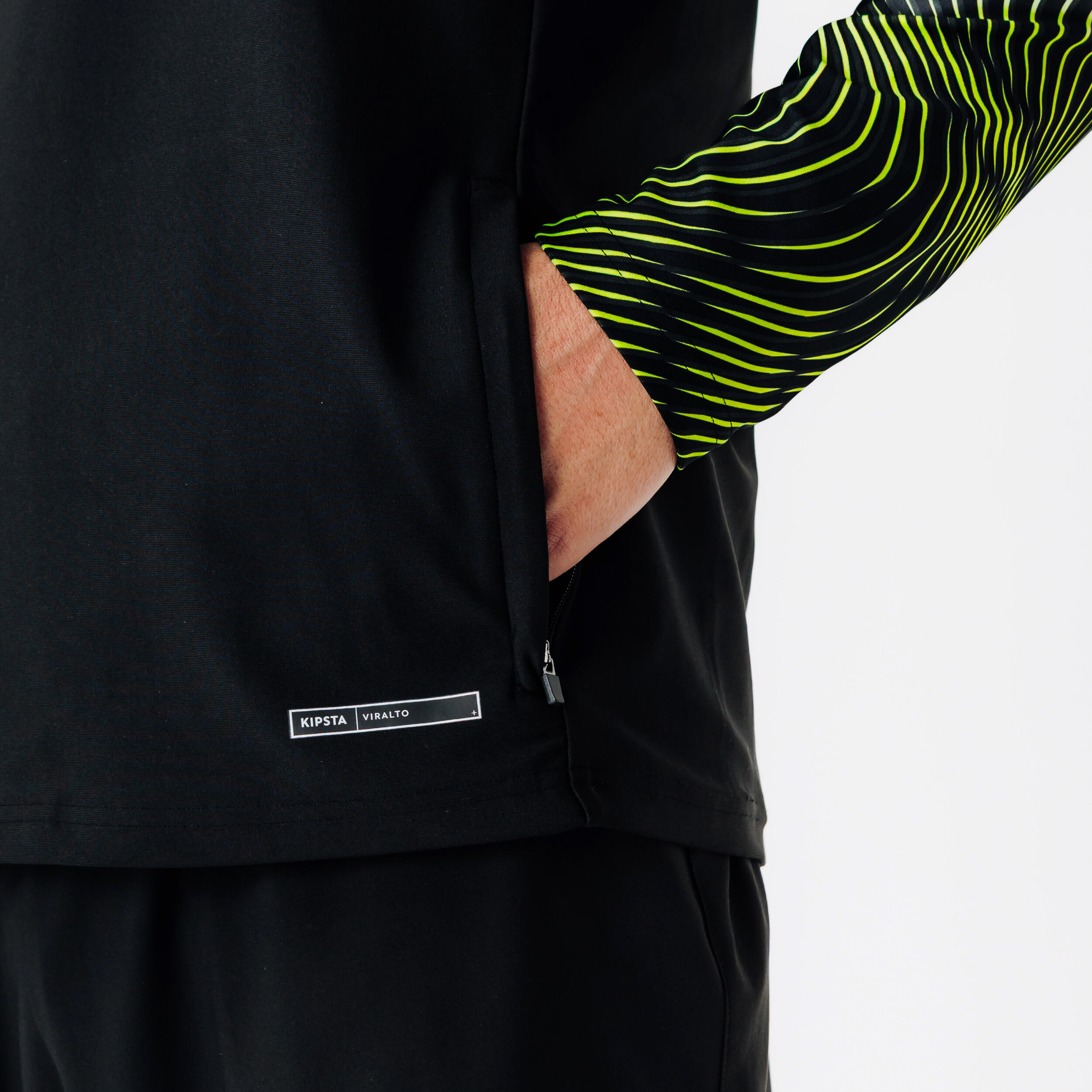 Camisola de Futebol com 1/2 Fecho VIRALTO WAVY CLUB Preto/Amarelo 6/8