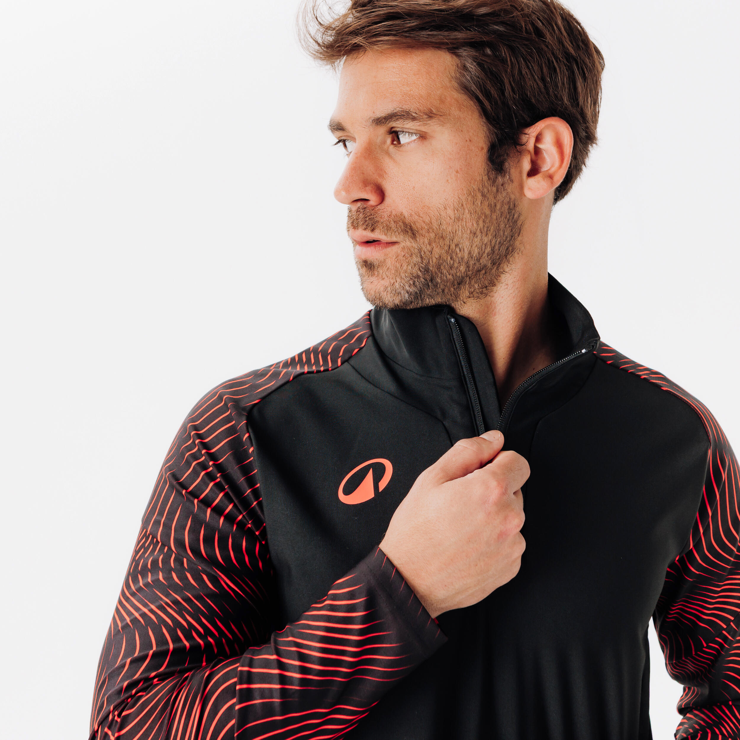 1/2 zip VIRALTO WAVY club rouge et noir 3/8