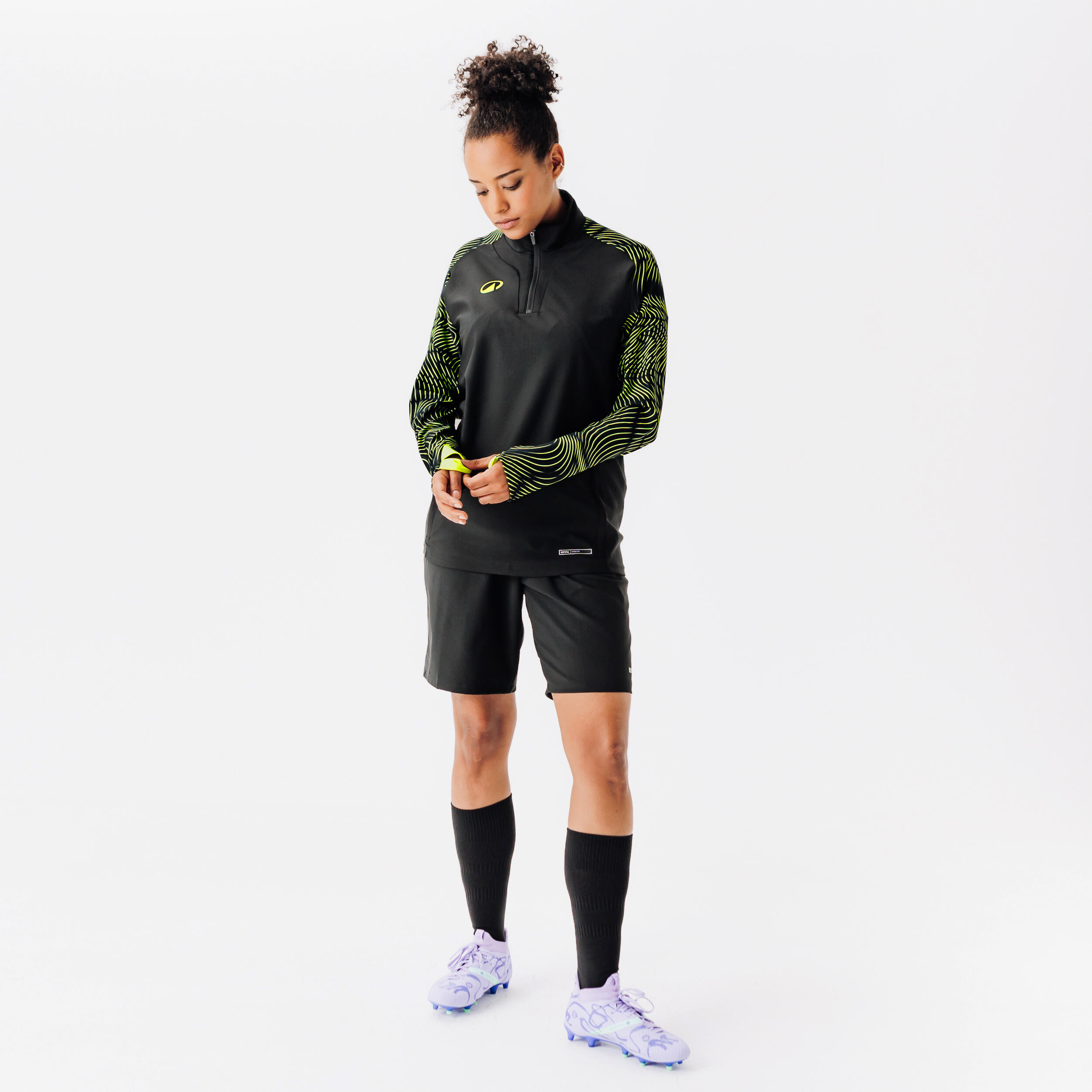 Camisola de Futebol com 1/2 Fecho VIRALTO WAVY CLUB Preto/Amarelo 7/8