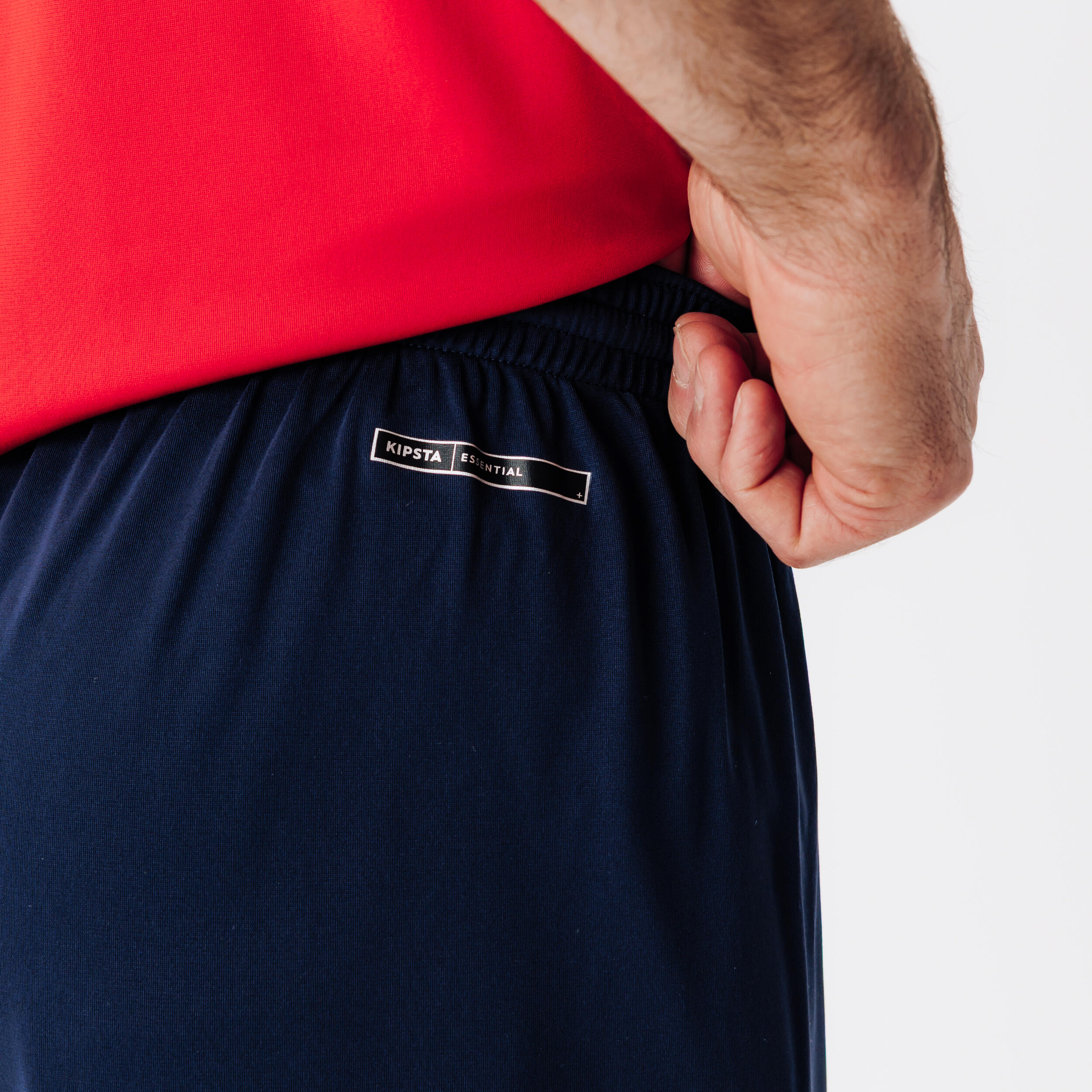 Voetbalshort voor volwassenen Essential marineblauw 5/8