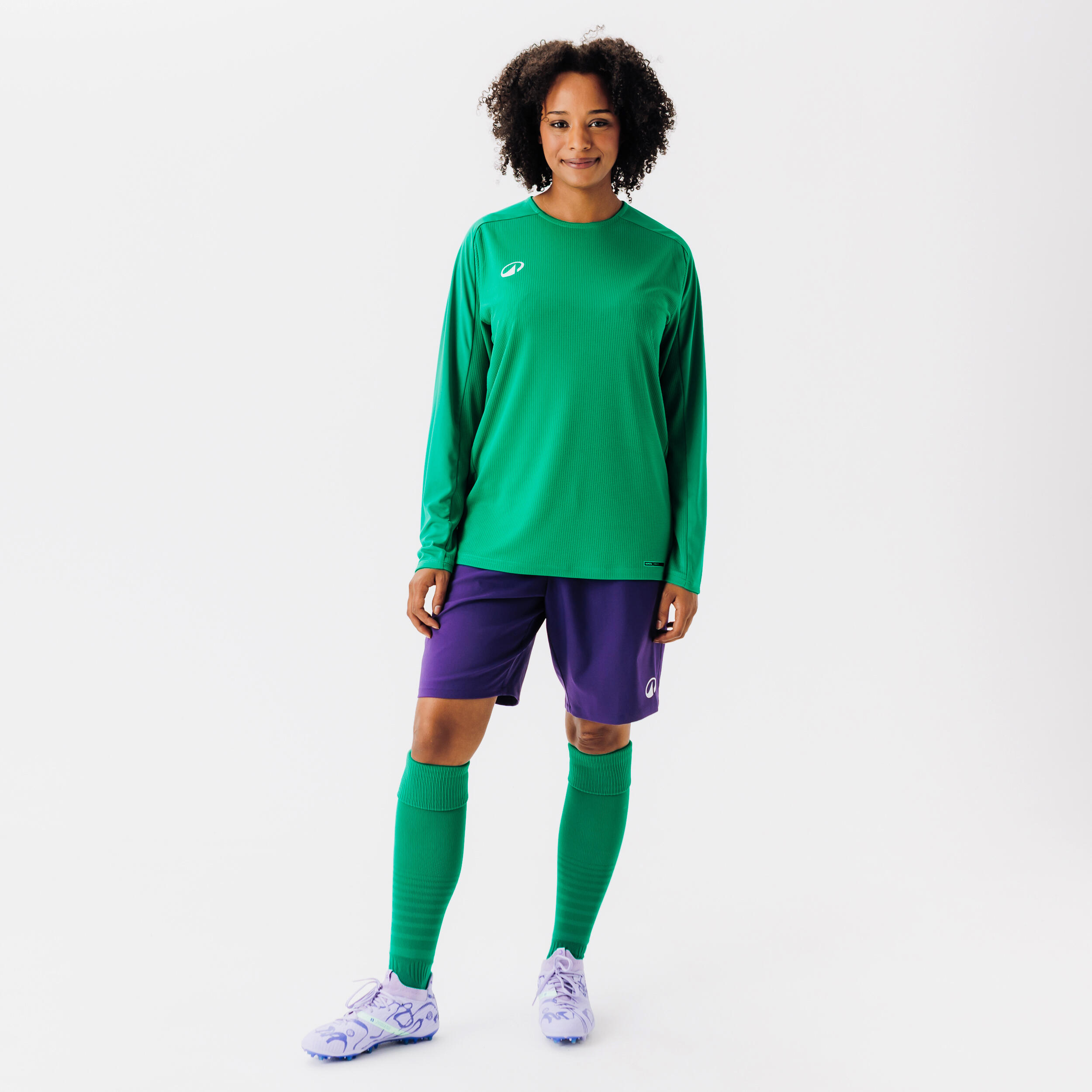 Fussballtrikot langarm Viralto Club grün 3/6