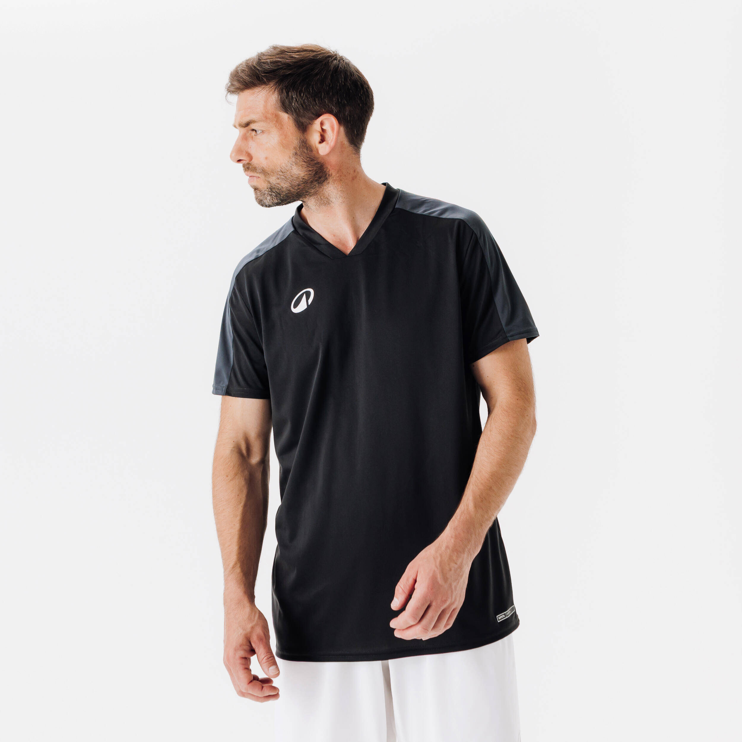 Adult Short-Sleeved Football Shirt Essential - Black -  1