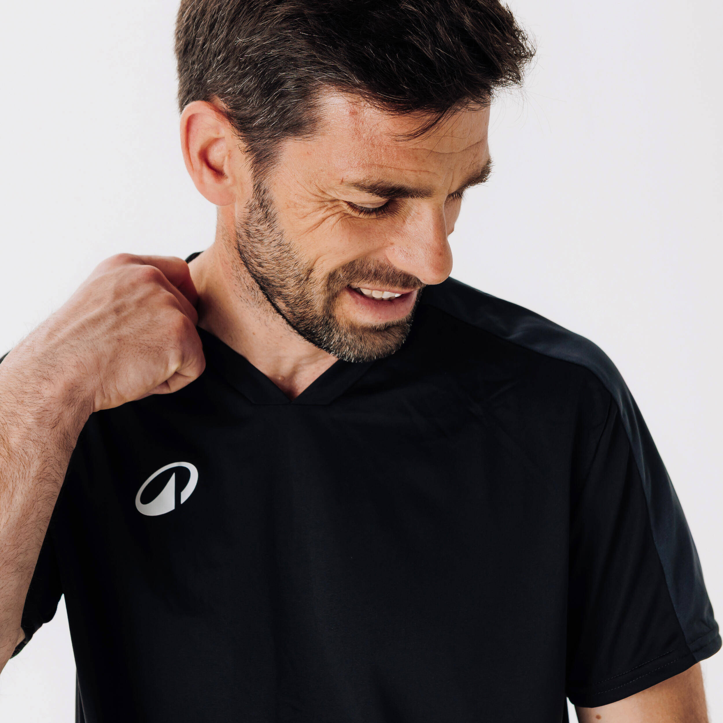Adult Short-Sleeved Football Shirt Essential - Black -  3