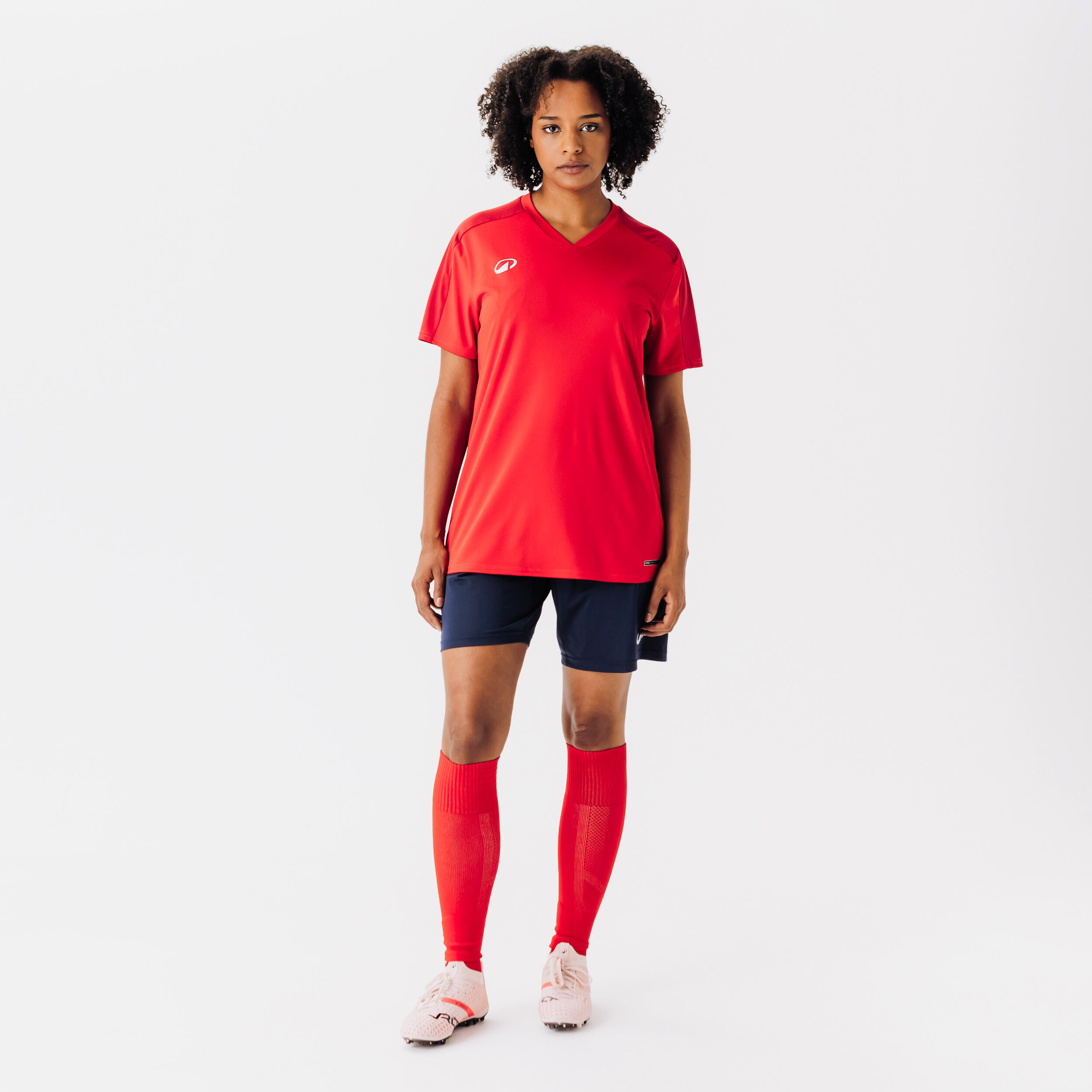 Fussbaltrikot Essentiel Kurzarm Erwachsene Rot 2/9