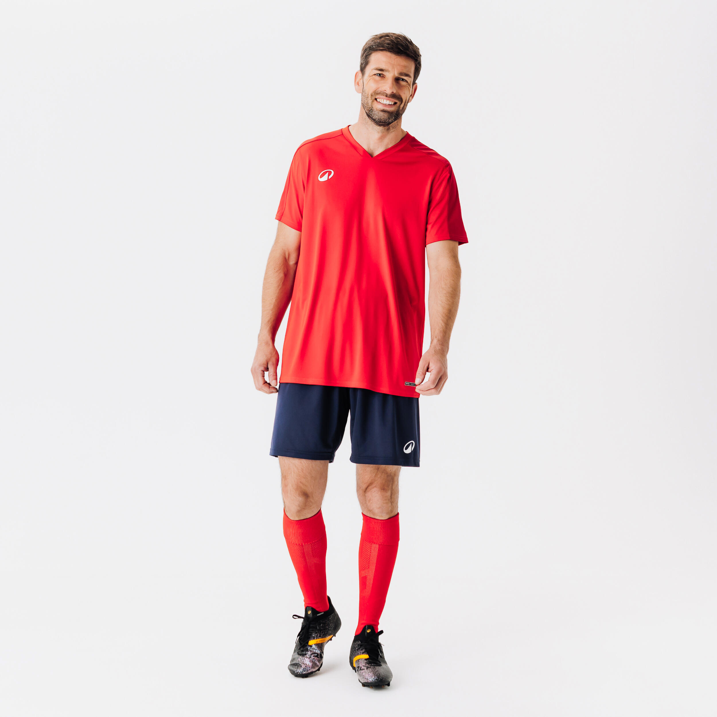 Fussbaltrikot Essentiel Kurzarm Erwachsene Rot 6/9