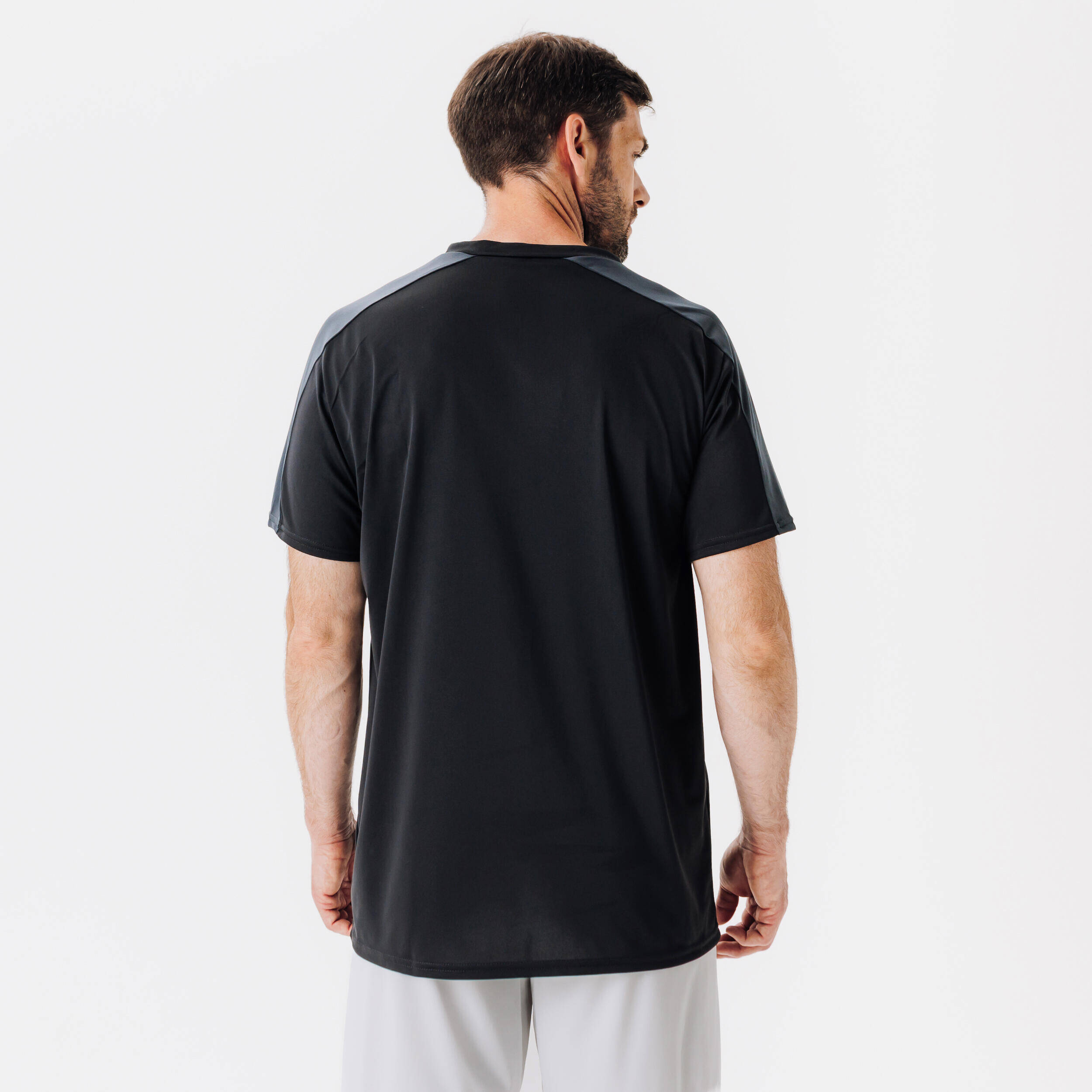 Adult Short-Sleeved Football Shirt Essential - Black -  2