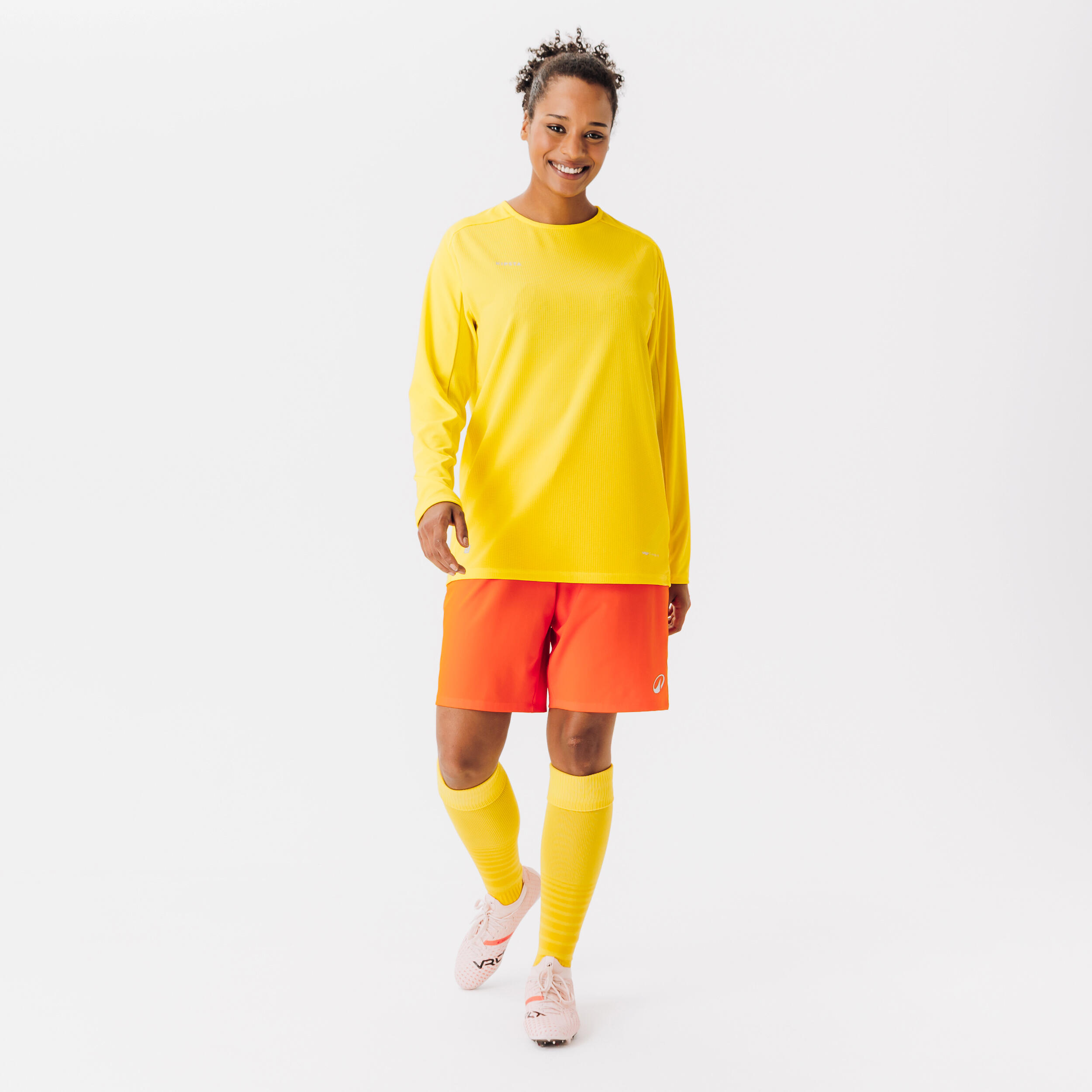 Fussballtrikot langarm Viralto Club gelb 5/7