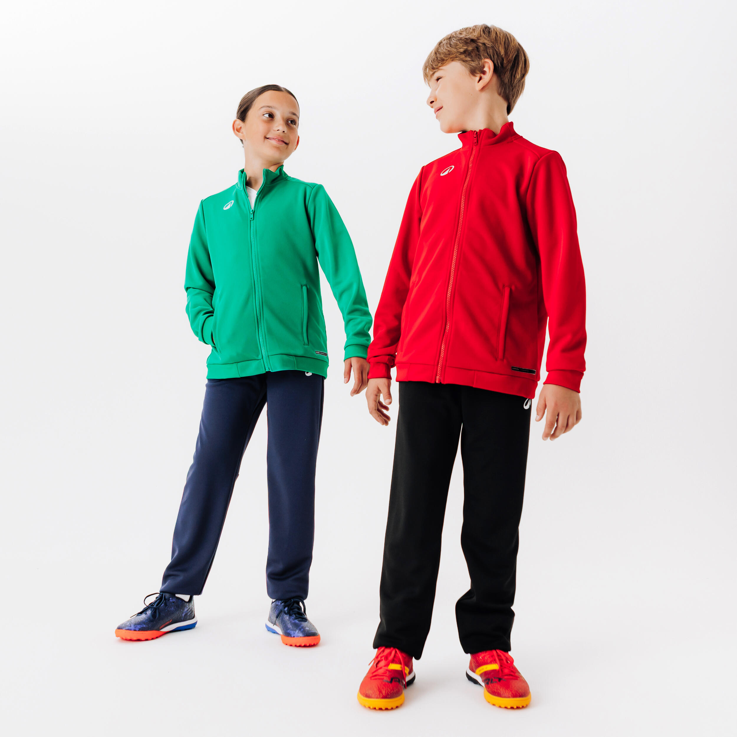 Voetbal trainingsjack kind Essential groen 2/6