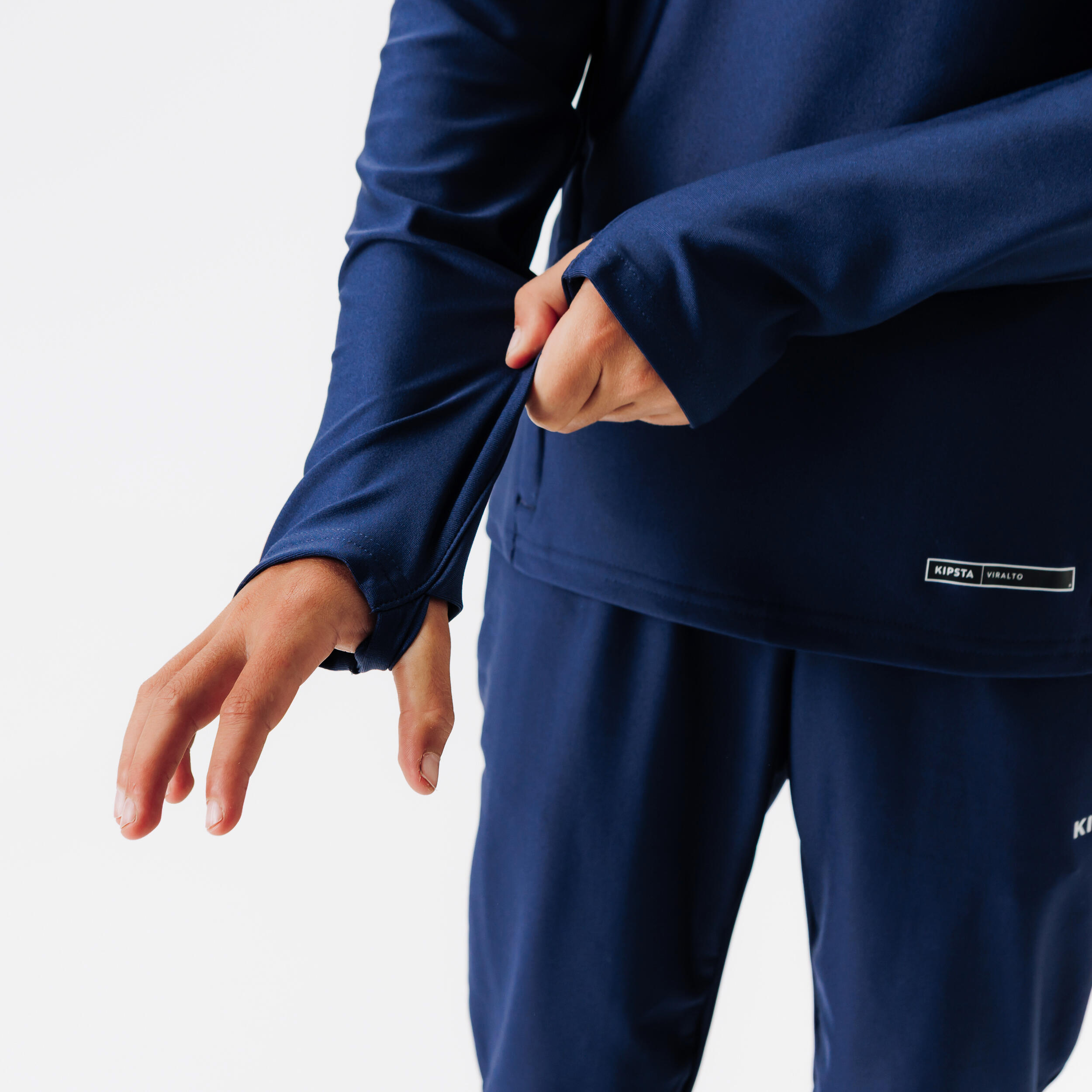 Sweatshirt de Futebol com 1/2 Fecho Criança VIRALTO CLUB Azul/Azul-marinho 6/7