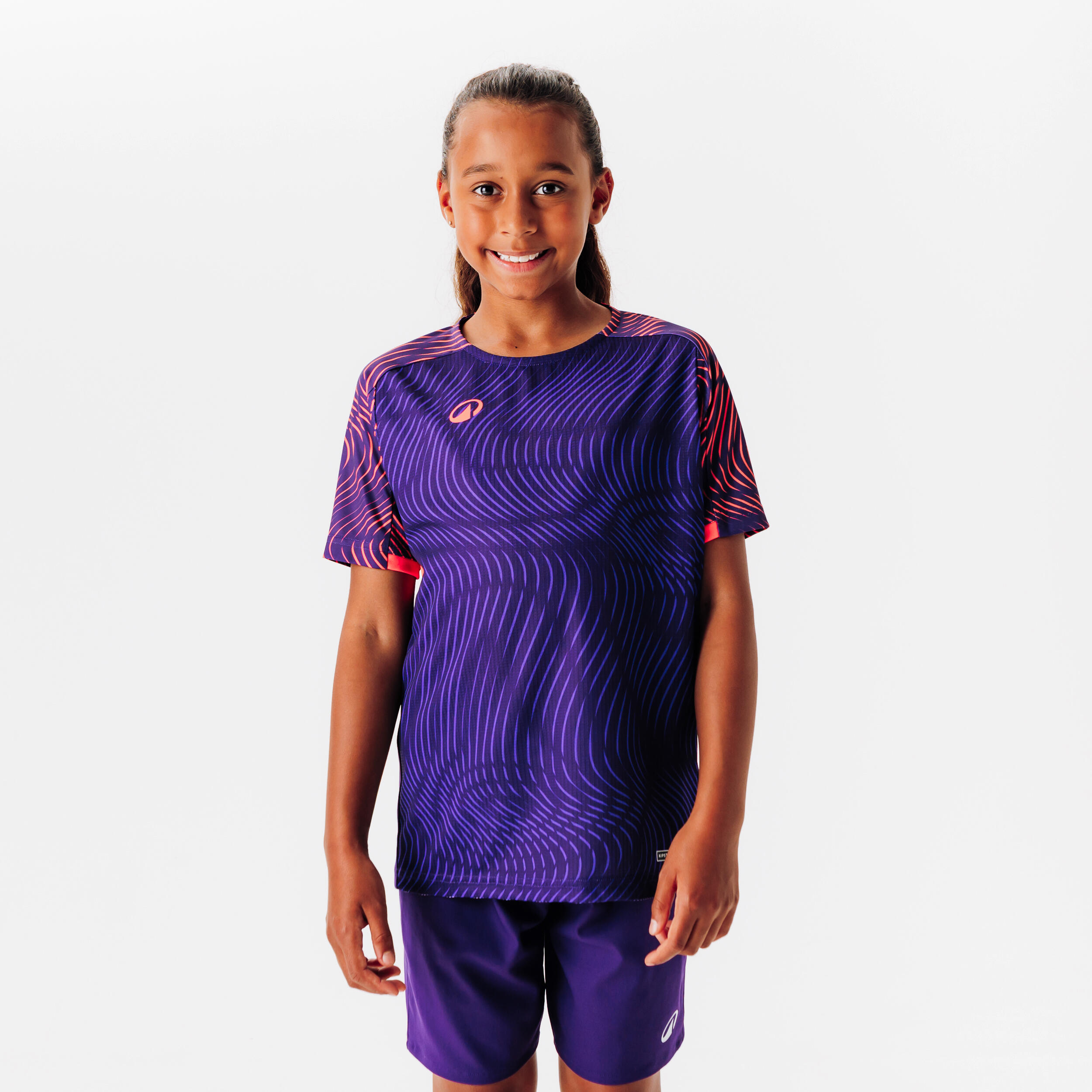 KIPSTA Kids' Football Shirt Club Wavy - Purple/Pink