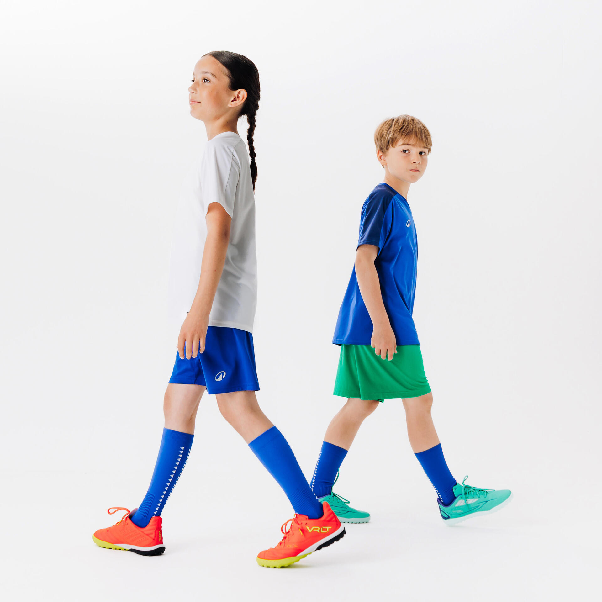 Kids' Short-Sleeved Football Shirt Essential - Blue