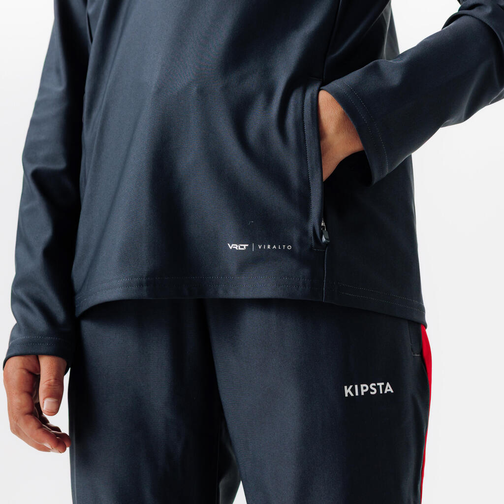 Kinder Fußball Sweatshirt mit Reißverschluss - VIRALTO Kids blau/marineblau
