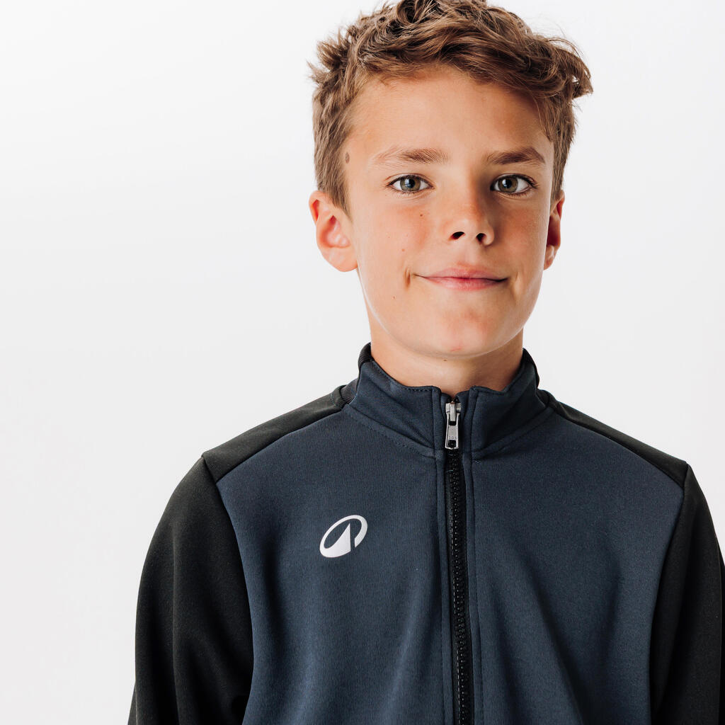 Veste de football d'entrainement essential  noire et grise