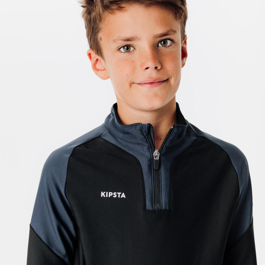Kinder Fußball Sweatshirt mit Reißverschluss - VIRALTO Kids blau/marineblau